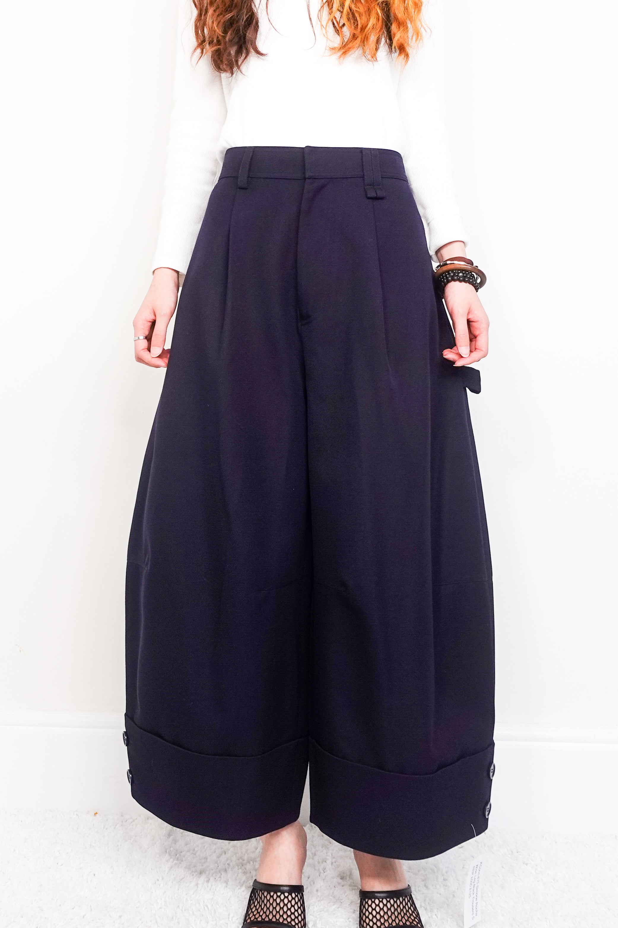 NEW Navy wide leg trousers RRP £500