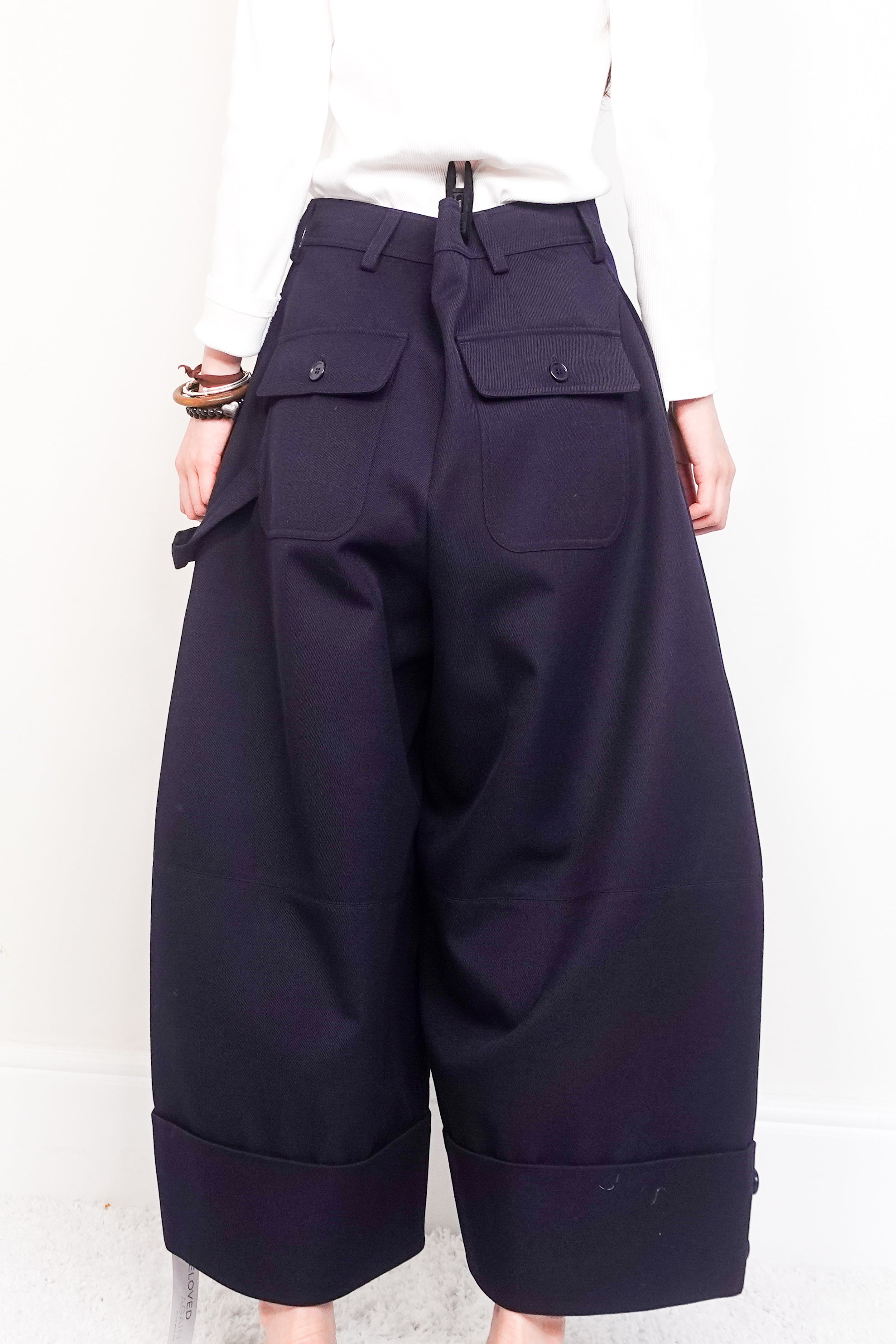 NEW Navy wide leg trousers RRP £500