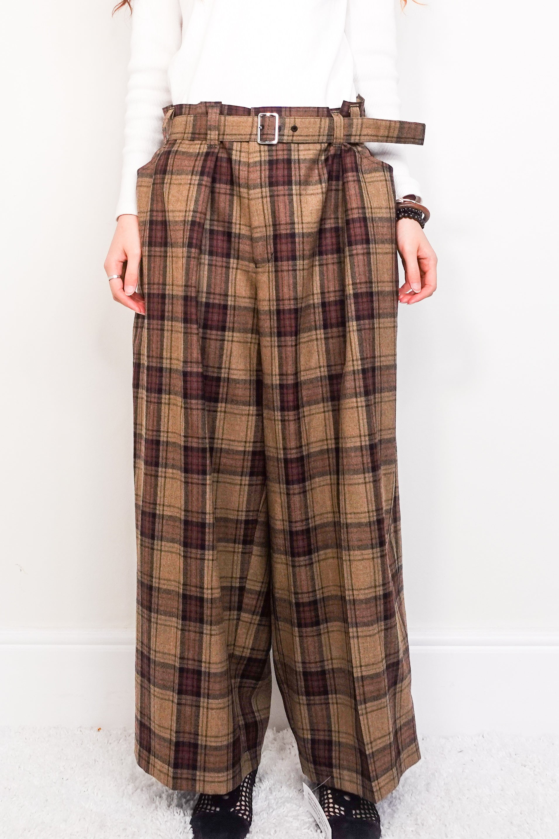 NEW Wool checkered trousers RRP £580