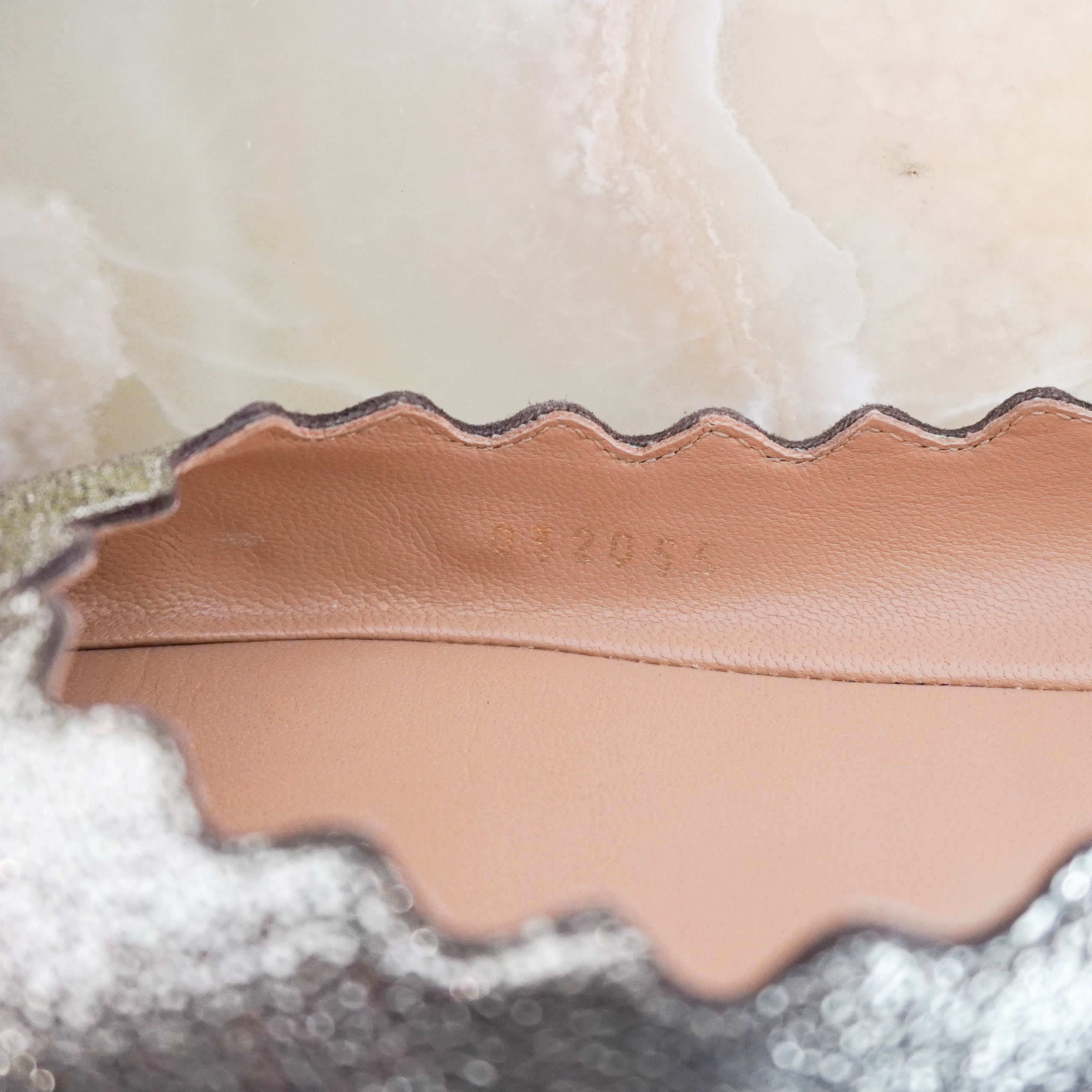 Chloe Lauren Scallop Flats in Silver Metallic Leather (RRP £350) | Authentic Preloved