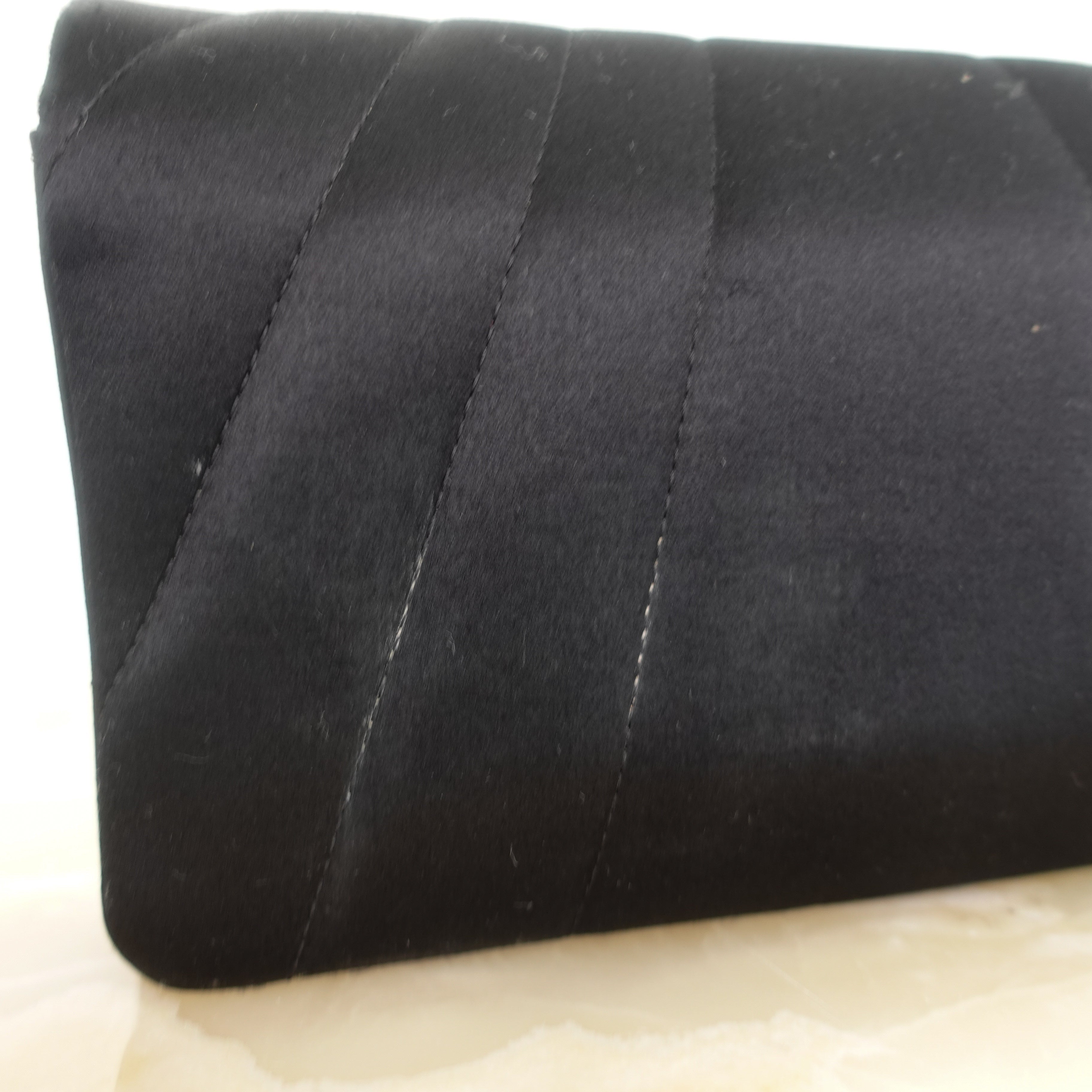 Silk black satin clutch