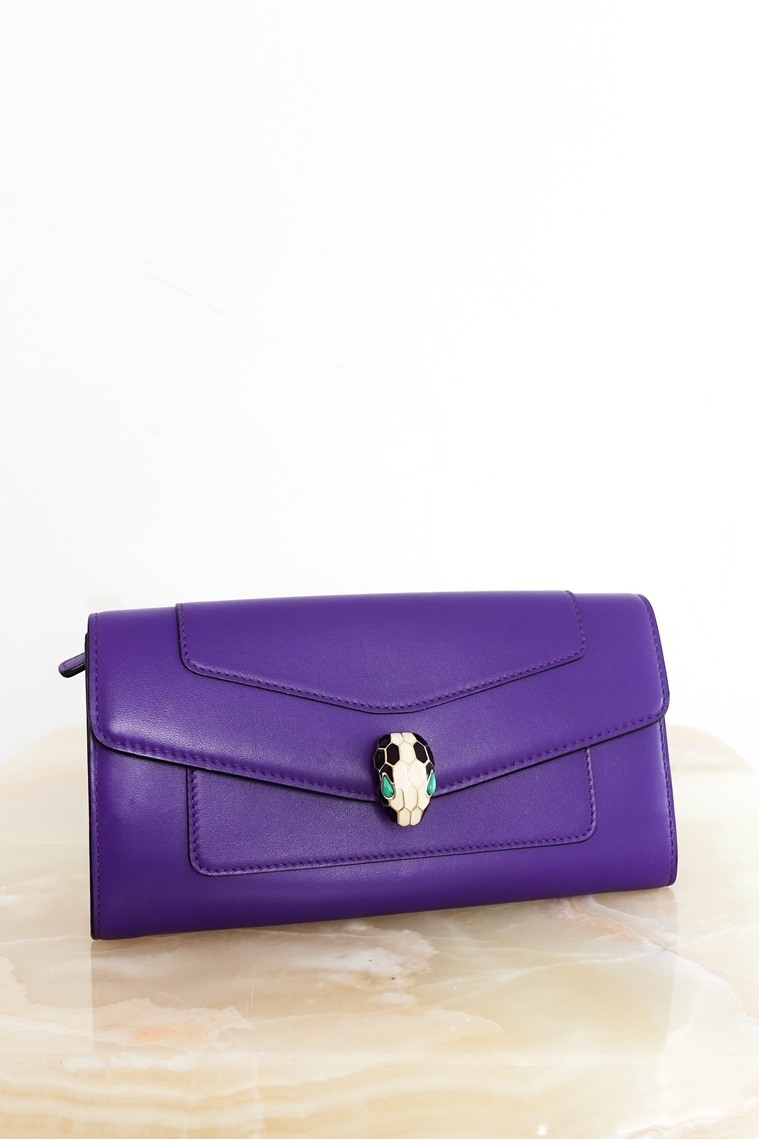 Purple Serpenti forever wallet RRP £650