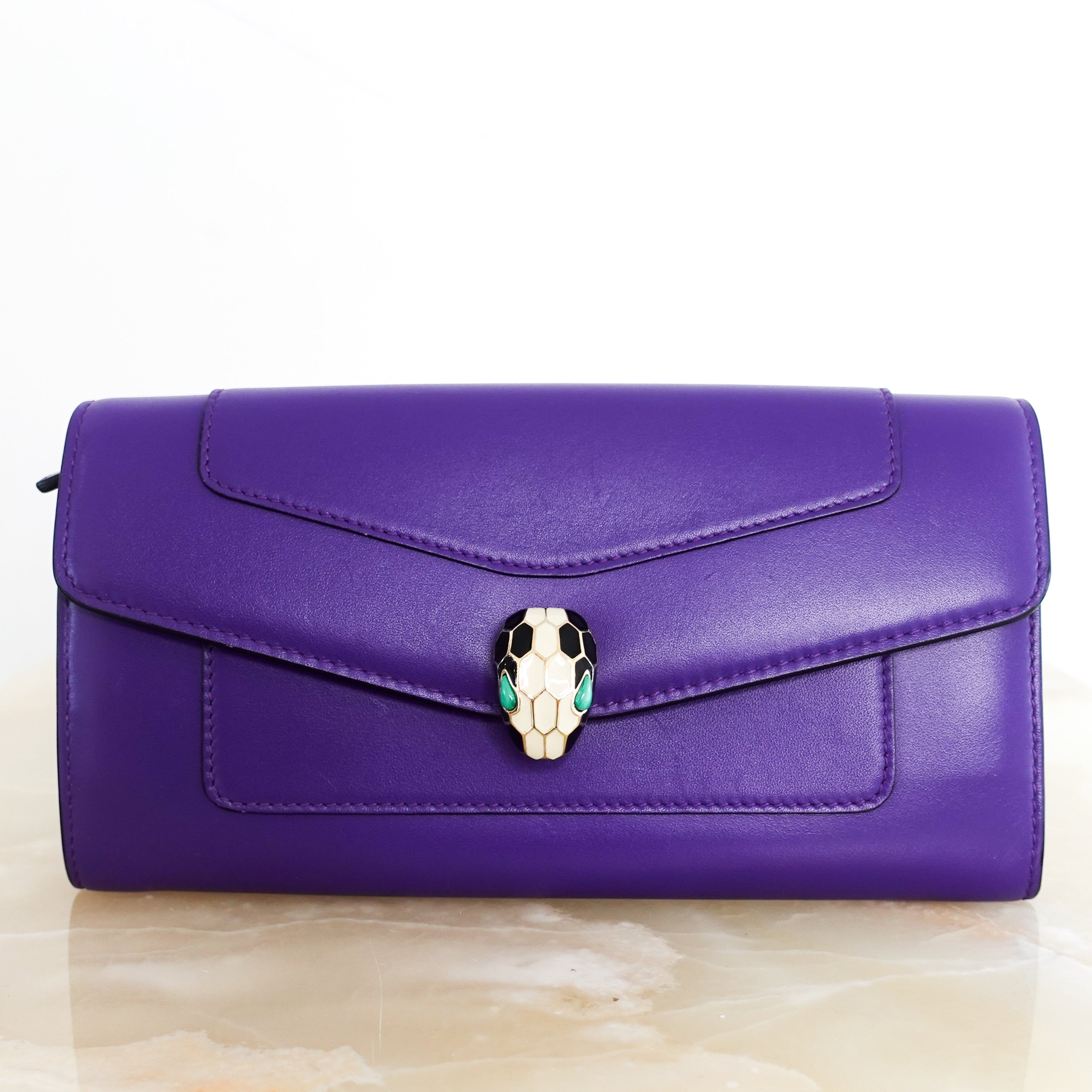 Purple Serpenti forever wallet RRP £650