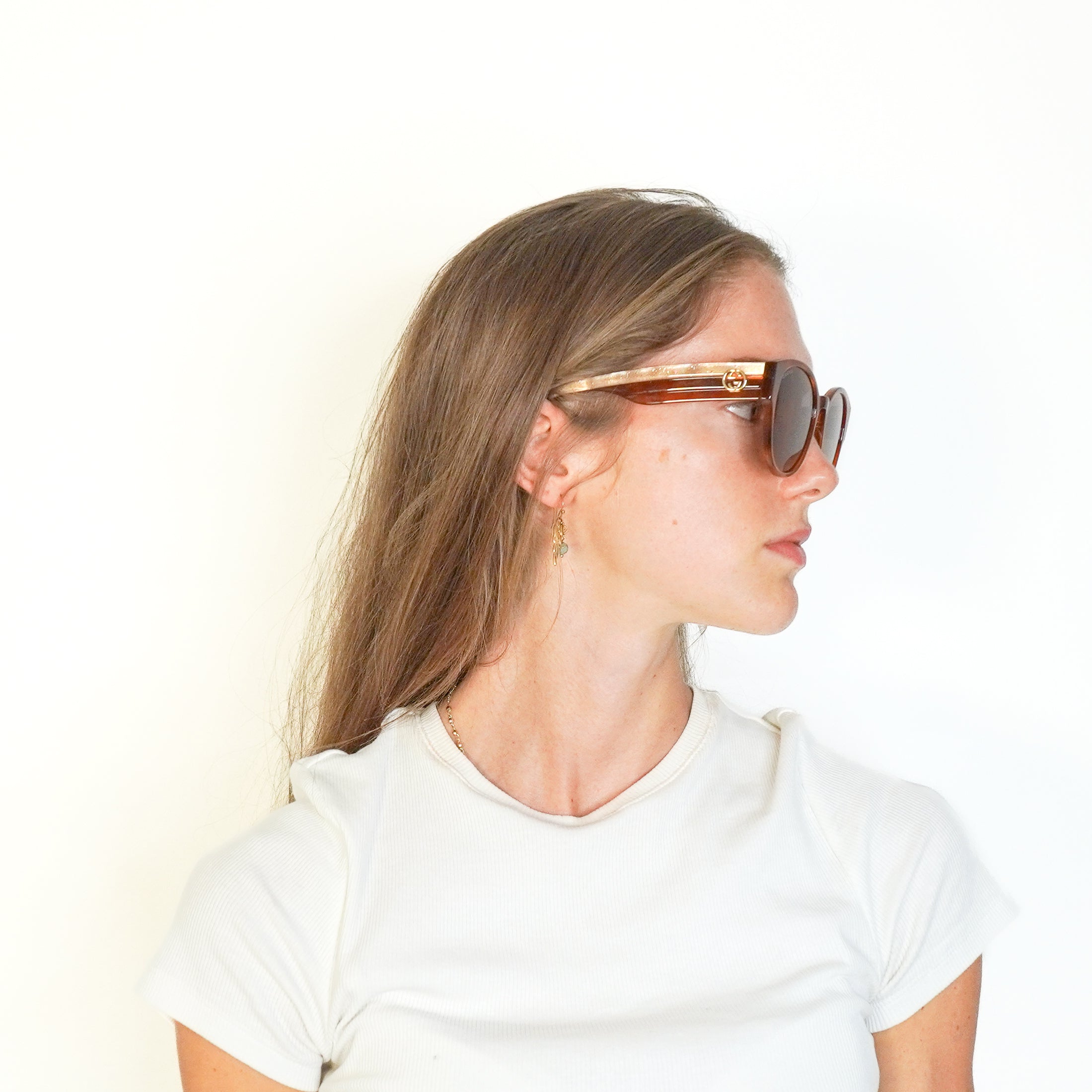 Gucci Web Brown Havana Sunglasses - GG1304SK 004 (RRP £400) | Authentic Preloved FINAL SALE