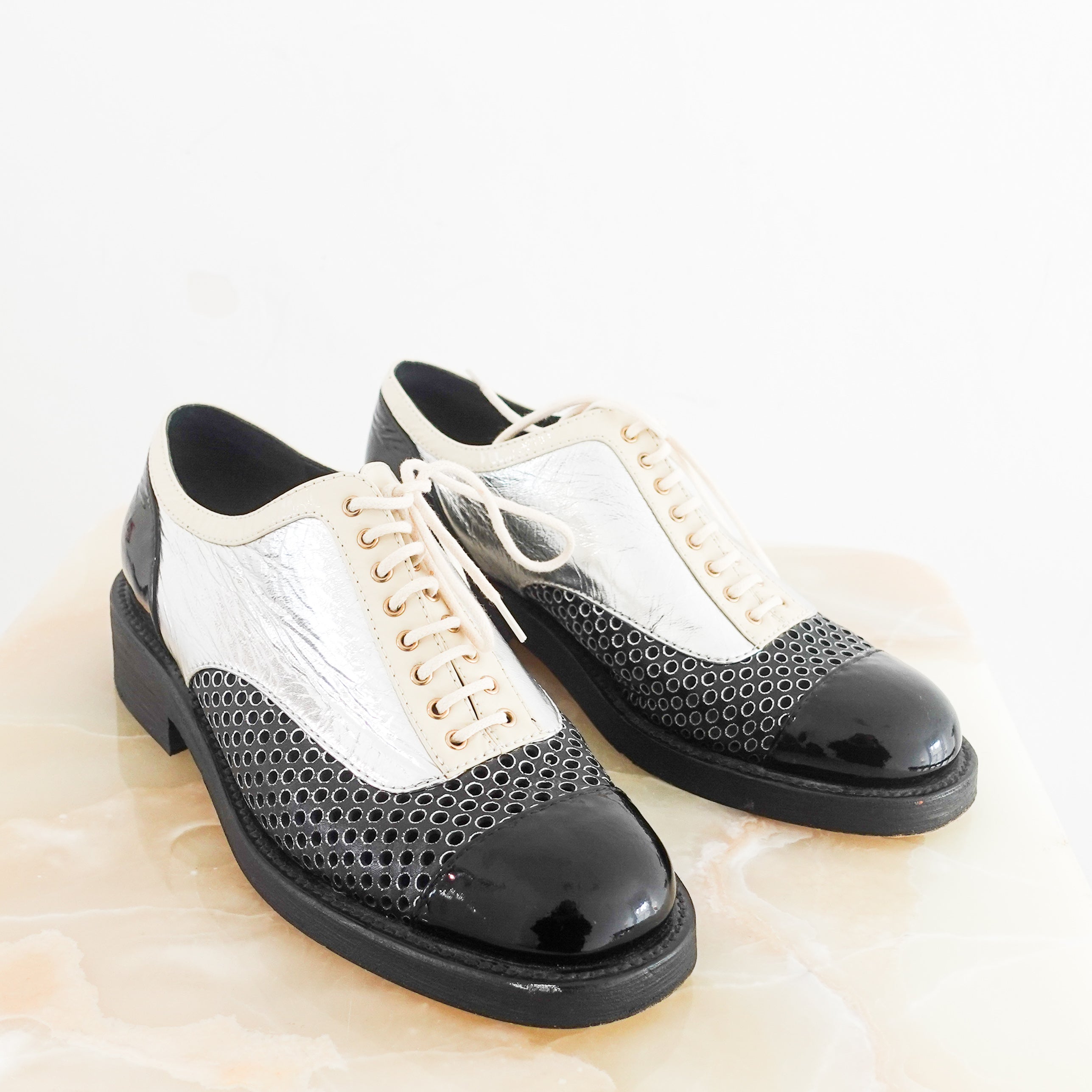 Metallic brogues RRP £1k