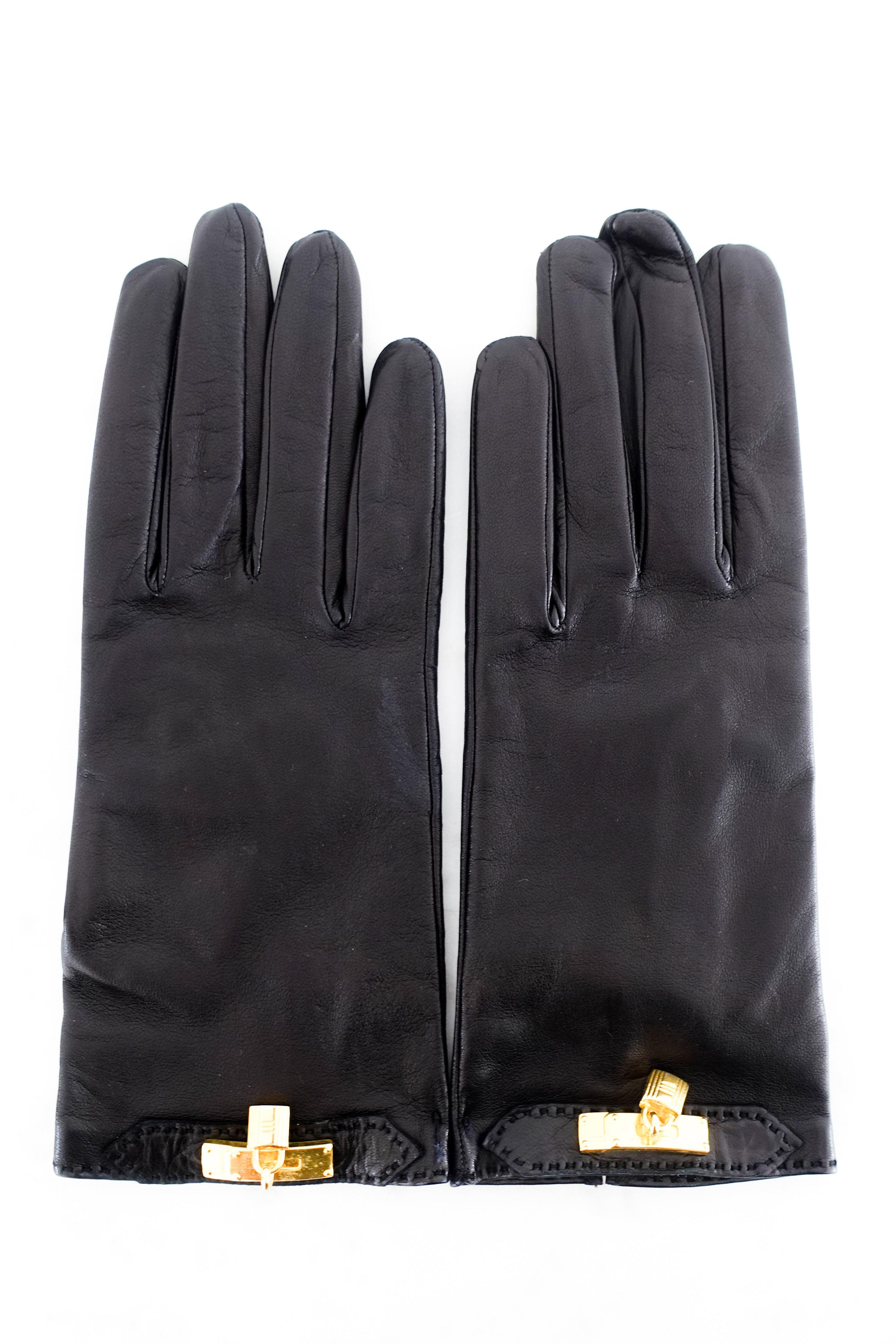 Soya black leather gloves RRP £1k