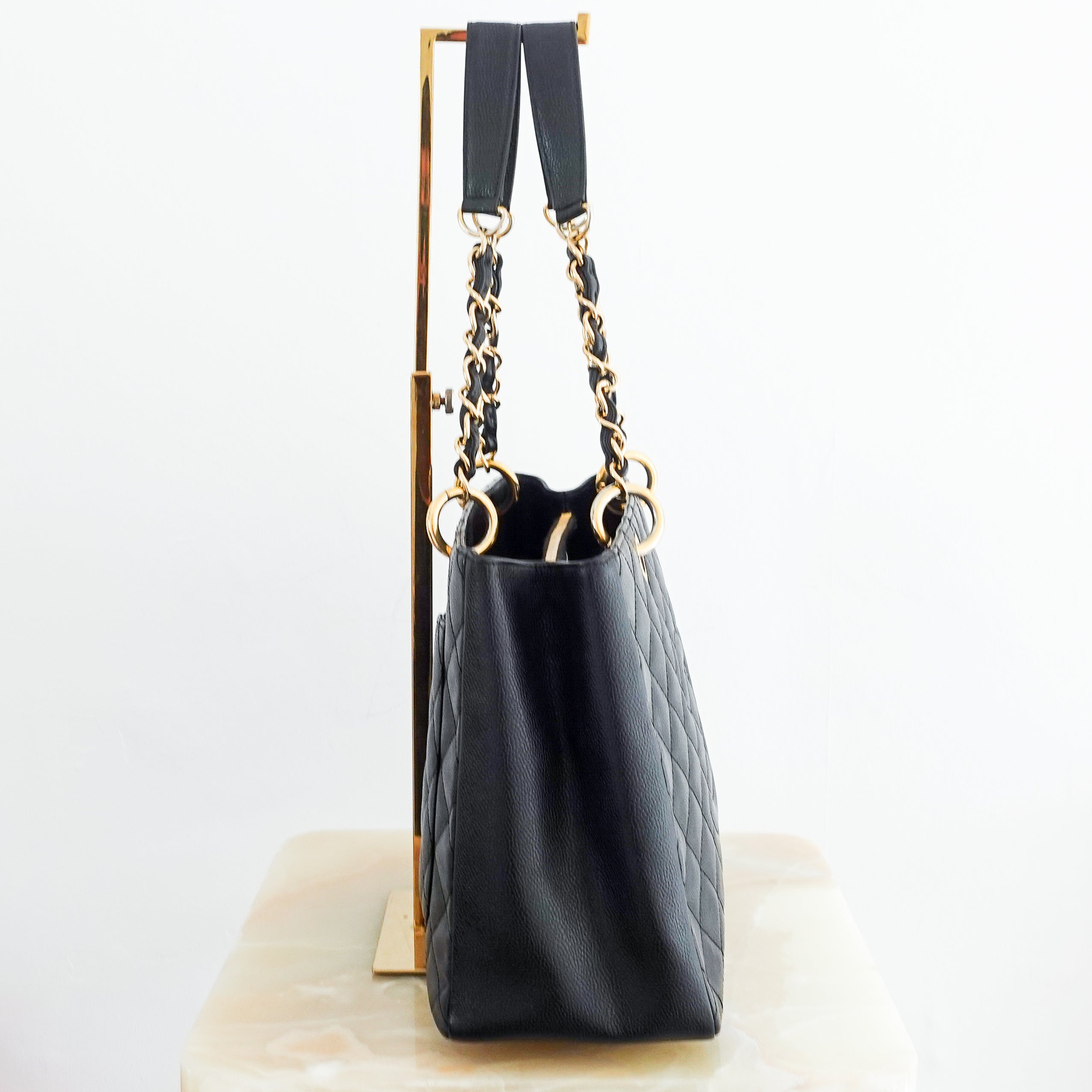 Chanel Black Quilted Caviar Timeless Grand Shopping Tote with Gold Hardware RRP £5K | Authentic Preloved