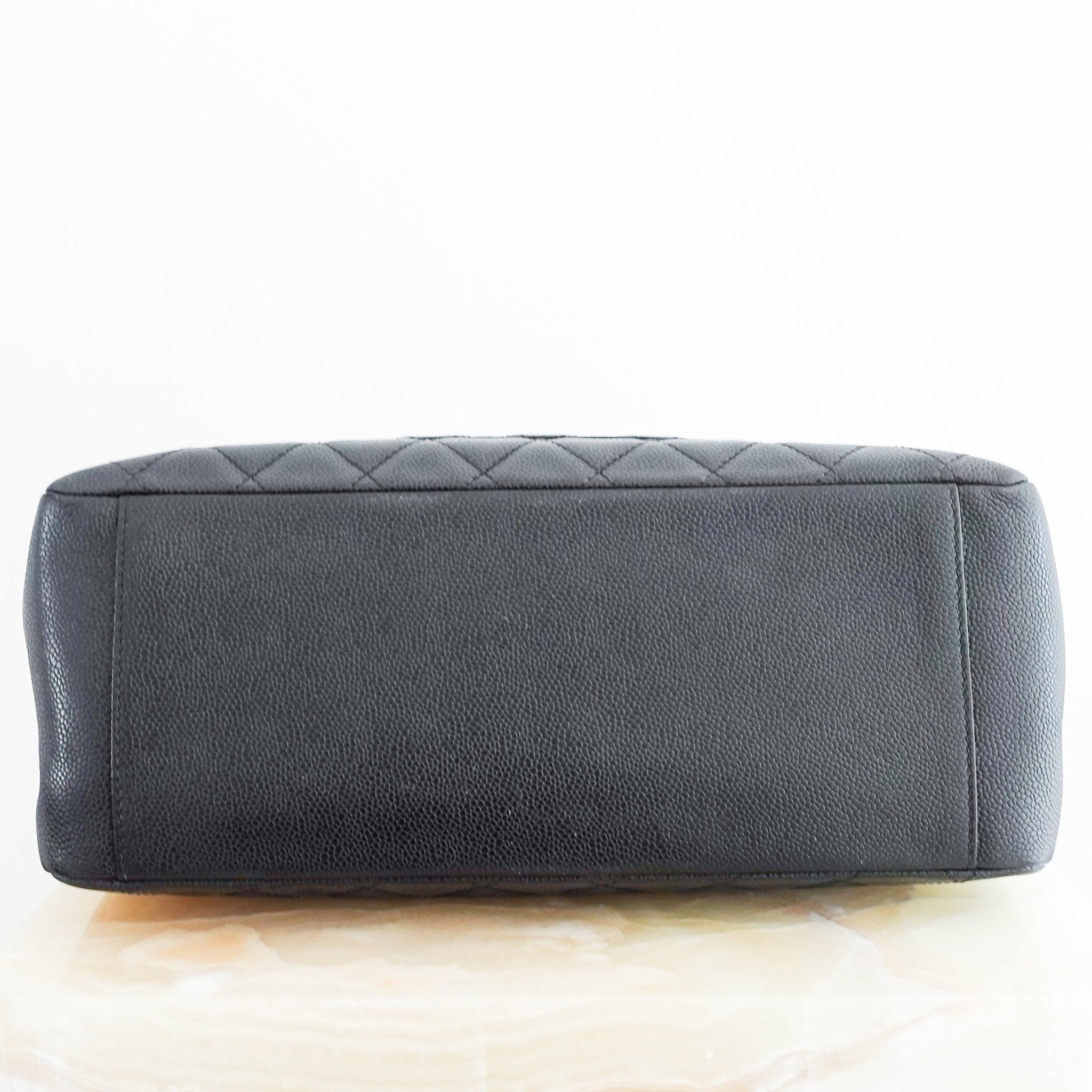 Chanel Black Quilted Caviar Timeless Grand Shopping Tote with Gold Hardware RRP £5K | Authentic Preloved - Reloved Again