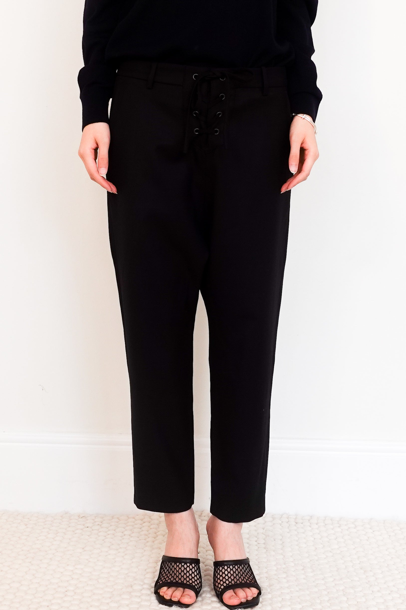 Black lace up trousers RRP £330