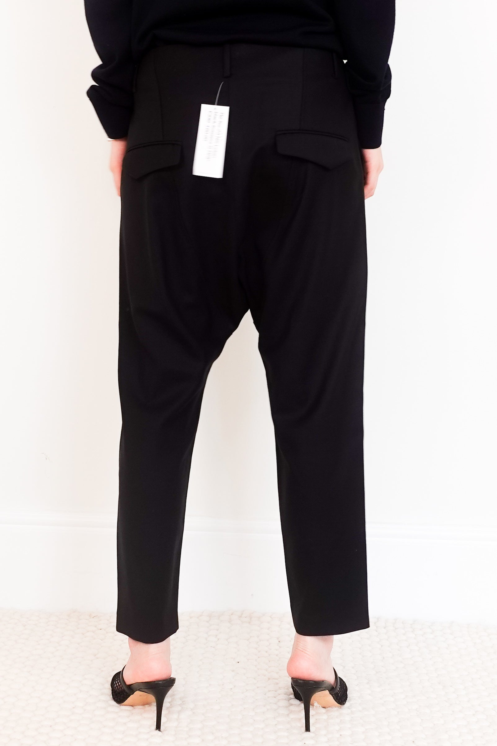 Black lace up trousers RRP £330