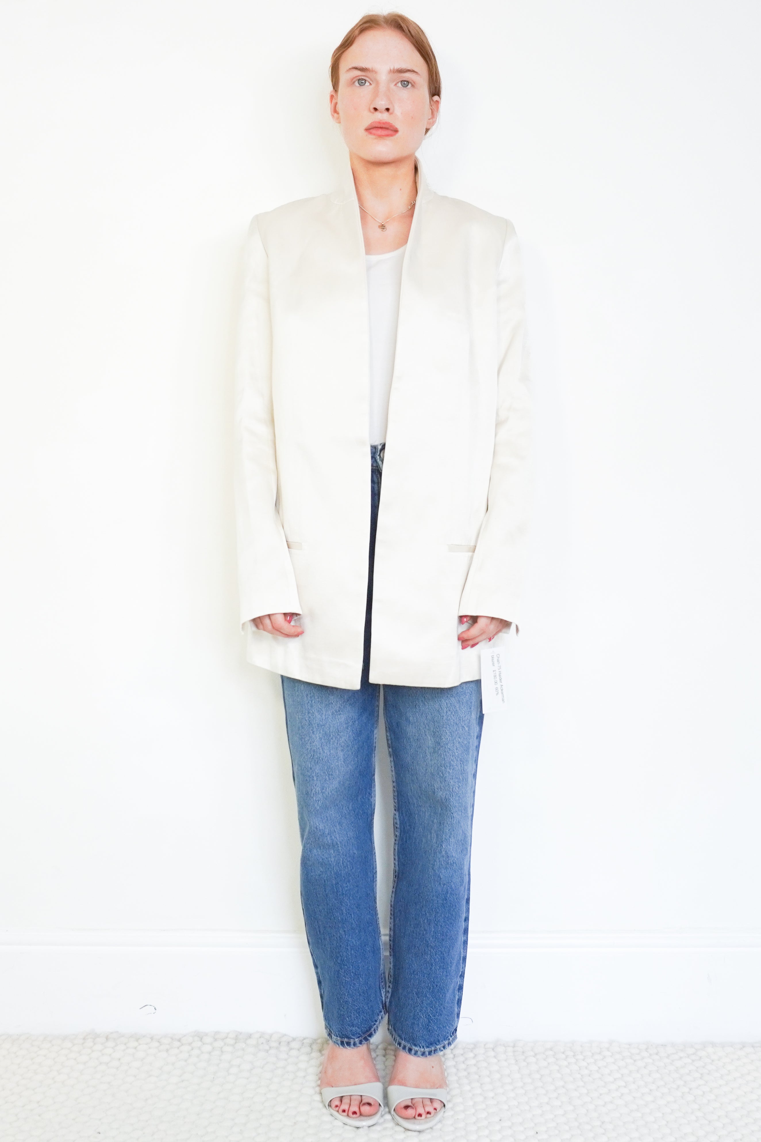 Haider Ackermann Cream Satin Evening Jacket (RRP £1890) | Authentic Preloved