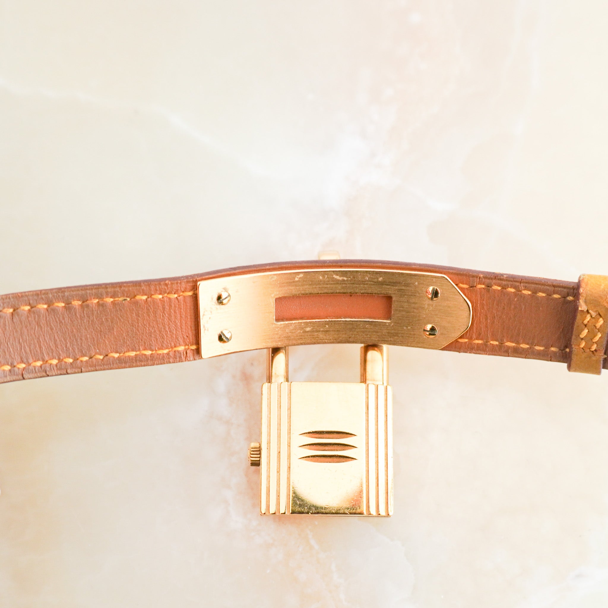Hermes Vintage Kelly Padlock Watch in Jaune Ambre | Authentic Preloved FINAL SALE - Reloved Again