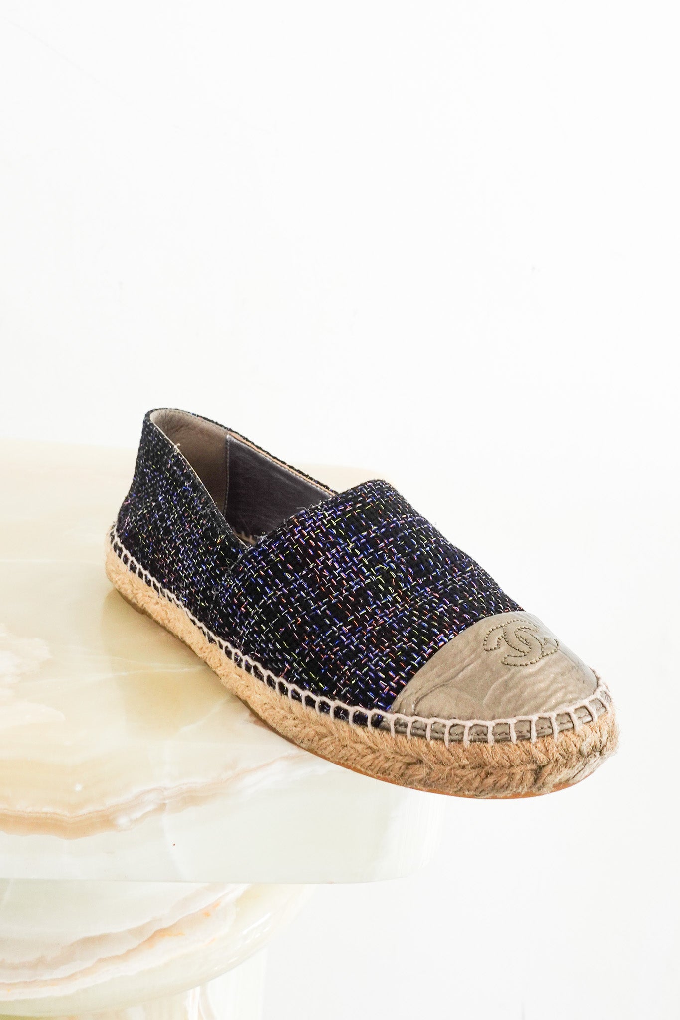Chanel Tweed Espadrilles RRP £1k Authentic Preloved