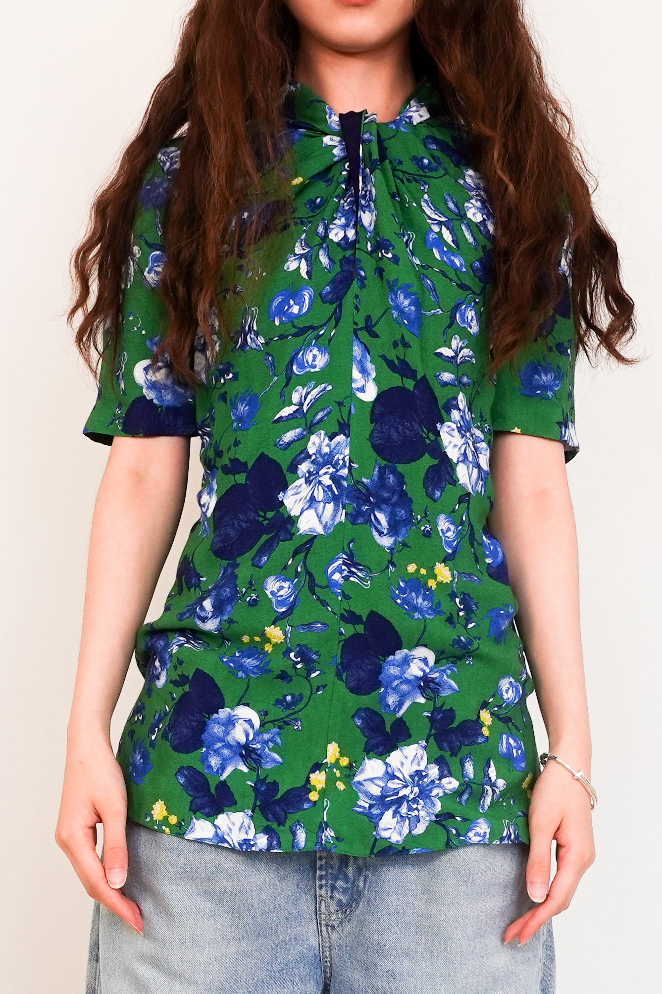 Green floral top RRP £120