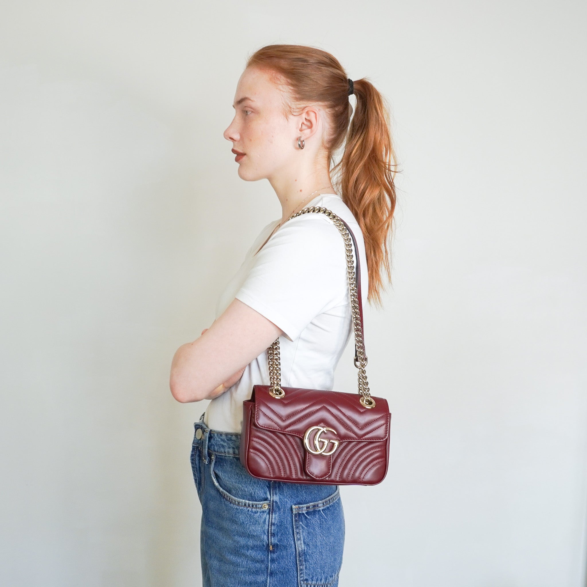 Gucci GG Marmont Small Bag in Rosso Ancora RRP £1890 | Authentic Preloved - Reloved Again
