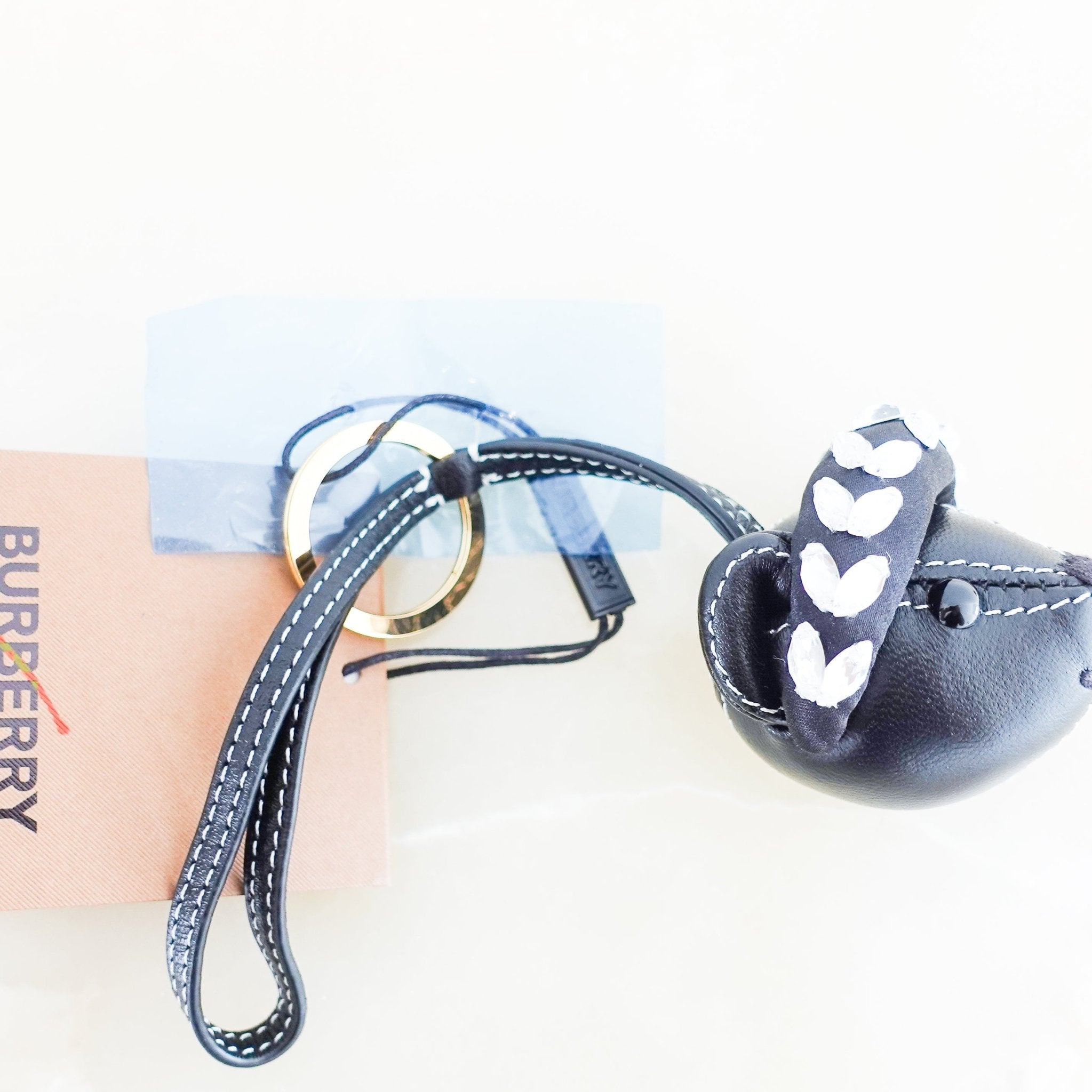 New Burberry Black Thomas Head Headband Bear Rhinestone Keychain RRP £150 | Authentic Preloved - Reloved Again