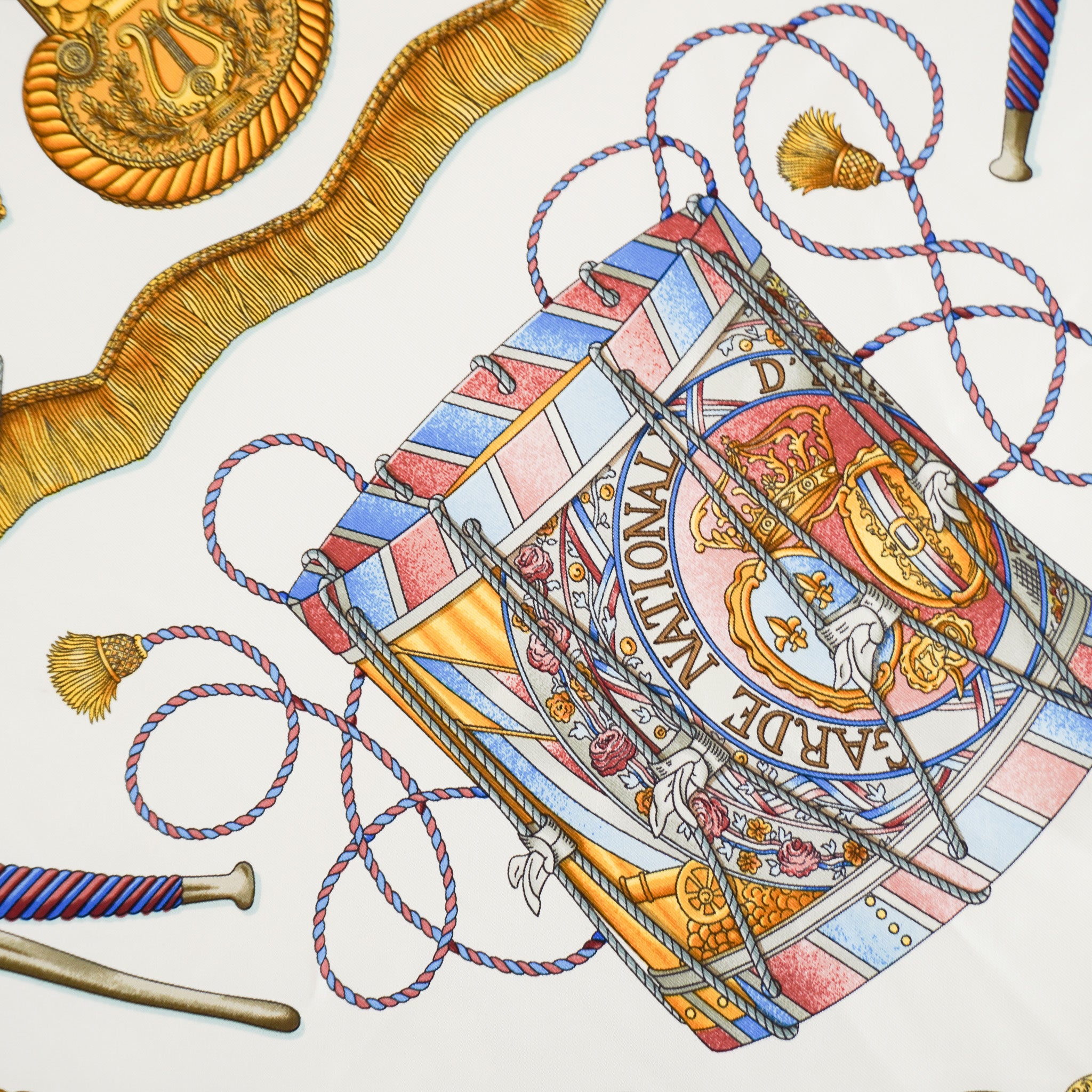 Hermès Les Tambours Carré 90 Twill Scarf (RRP £520) | FINAL SALE Authe