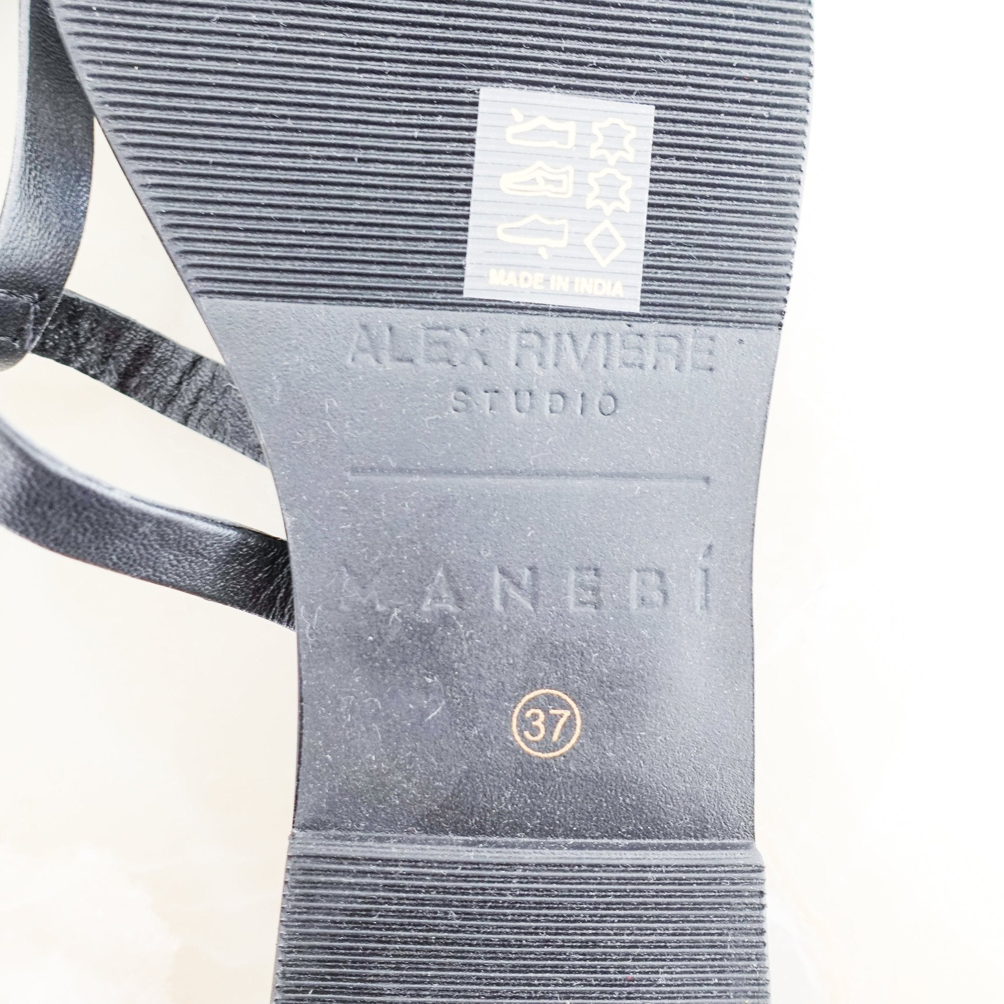 NEW Manebi Black Leather Gladiator Style Open Toe Sandals RRP £200 | Authentic Preloved - Reloved Again