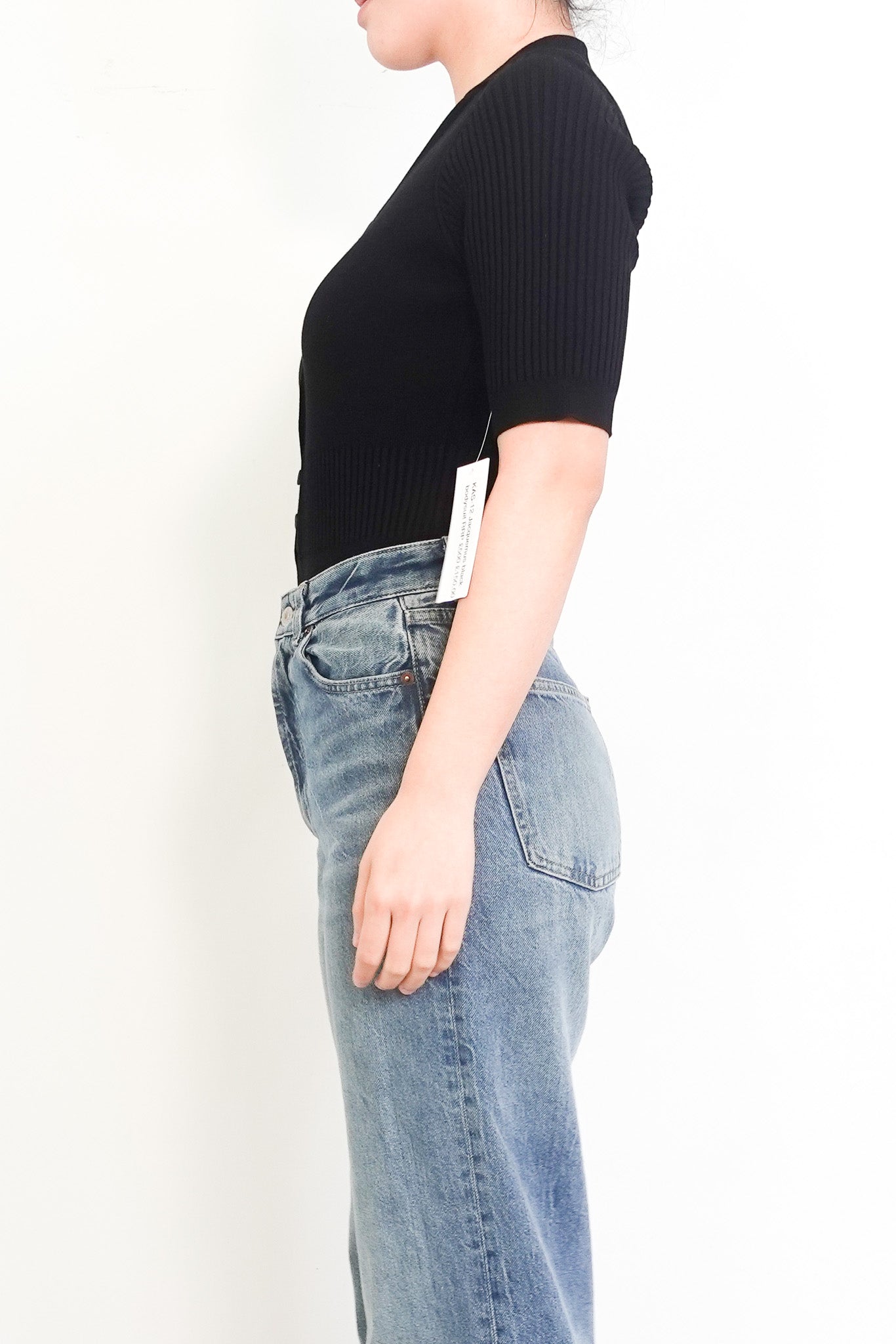 black Yauco ribbed-knit bodysuit RRP £300