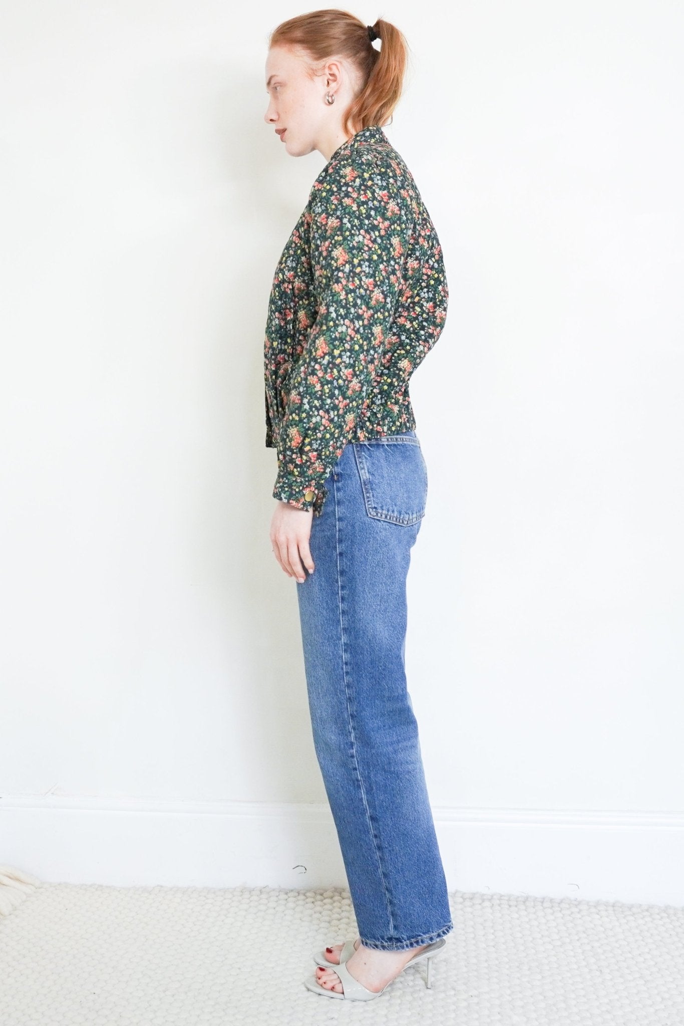 Sezane Navy Floral Quilted Jacket RRP £250 | Authentic Preloved