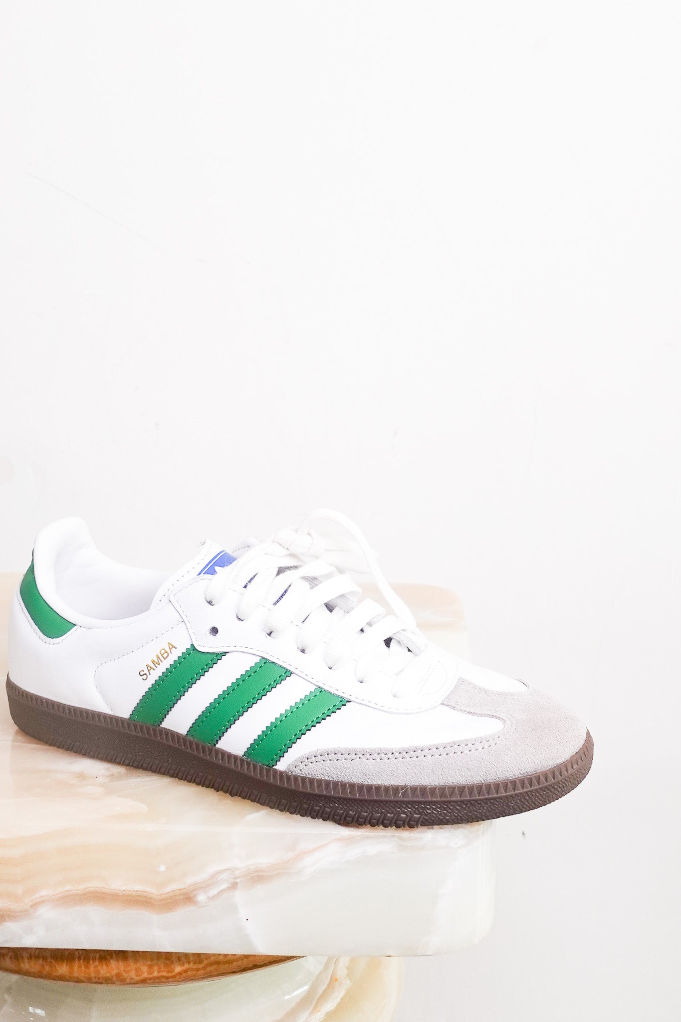 Green and white sambas RRP £95