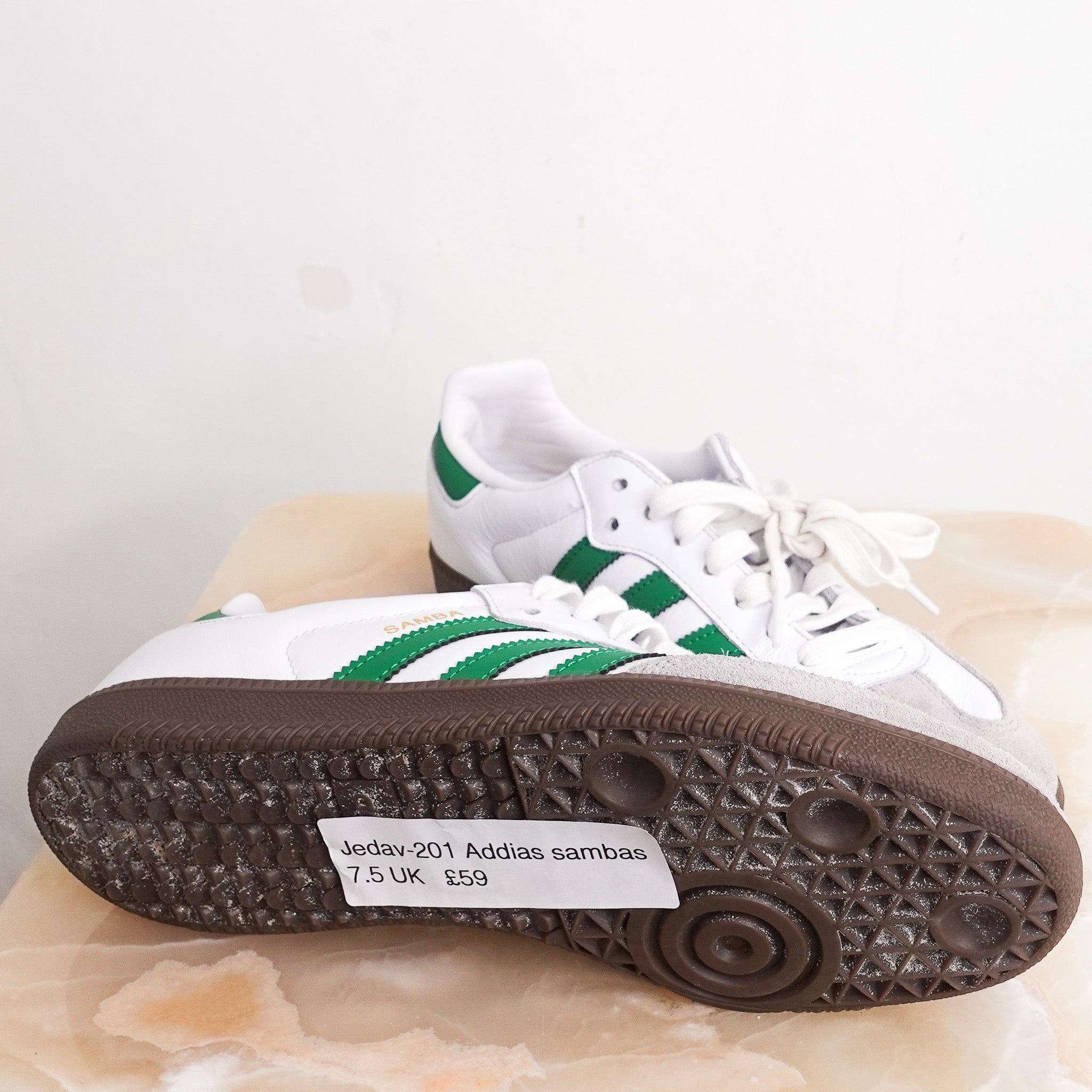 Green and white sambas RRP £95