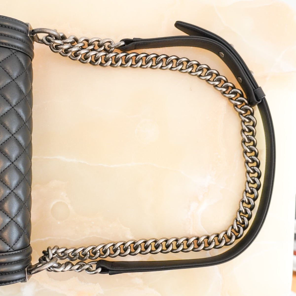 Chanel Medium Boy Bag in Black Quilted Lambskin Leather (RRP £6000) | Authentic Preloved