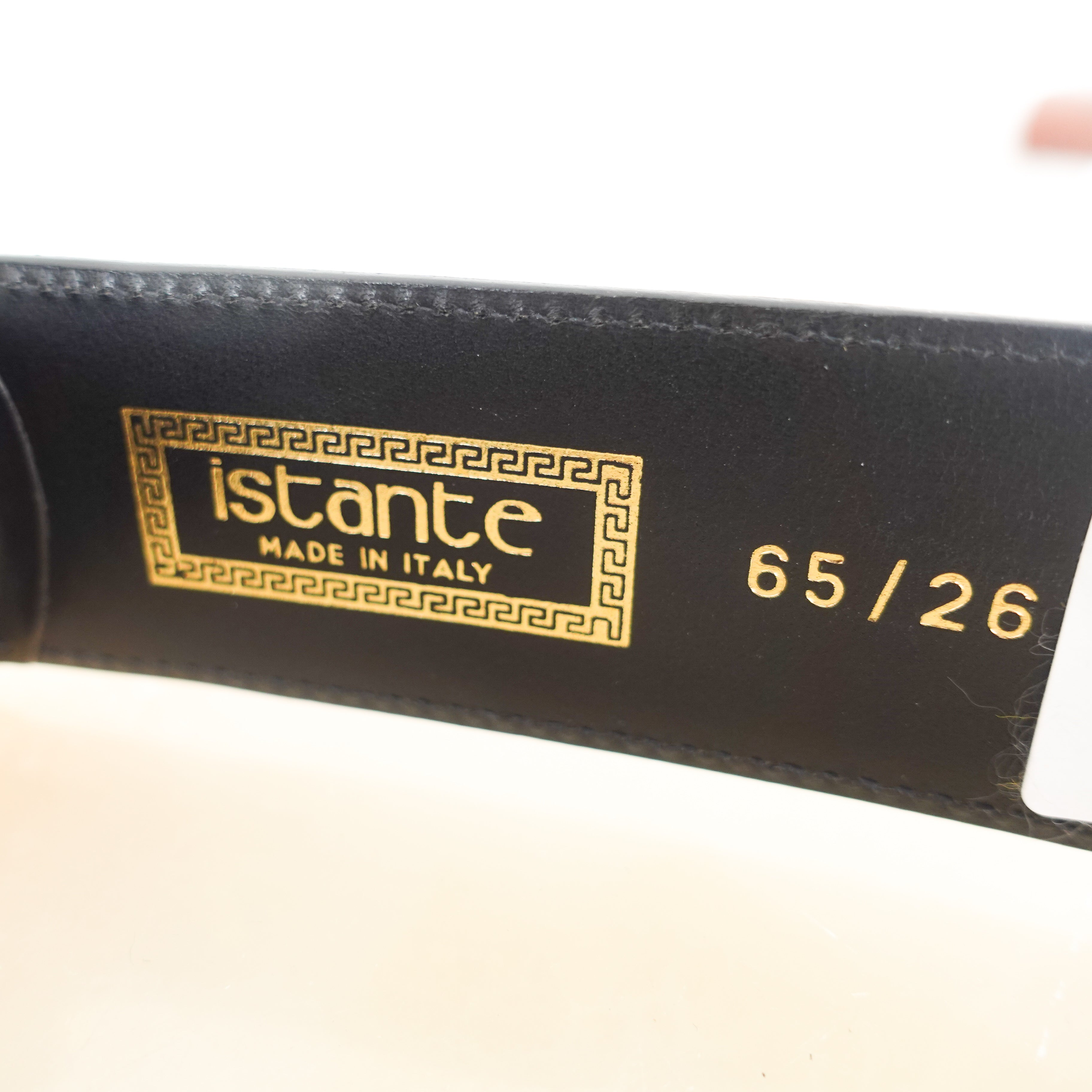 Istante black logo embossed belt