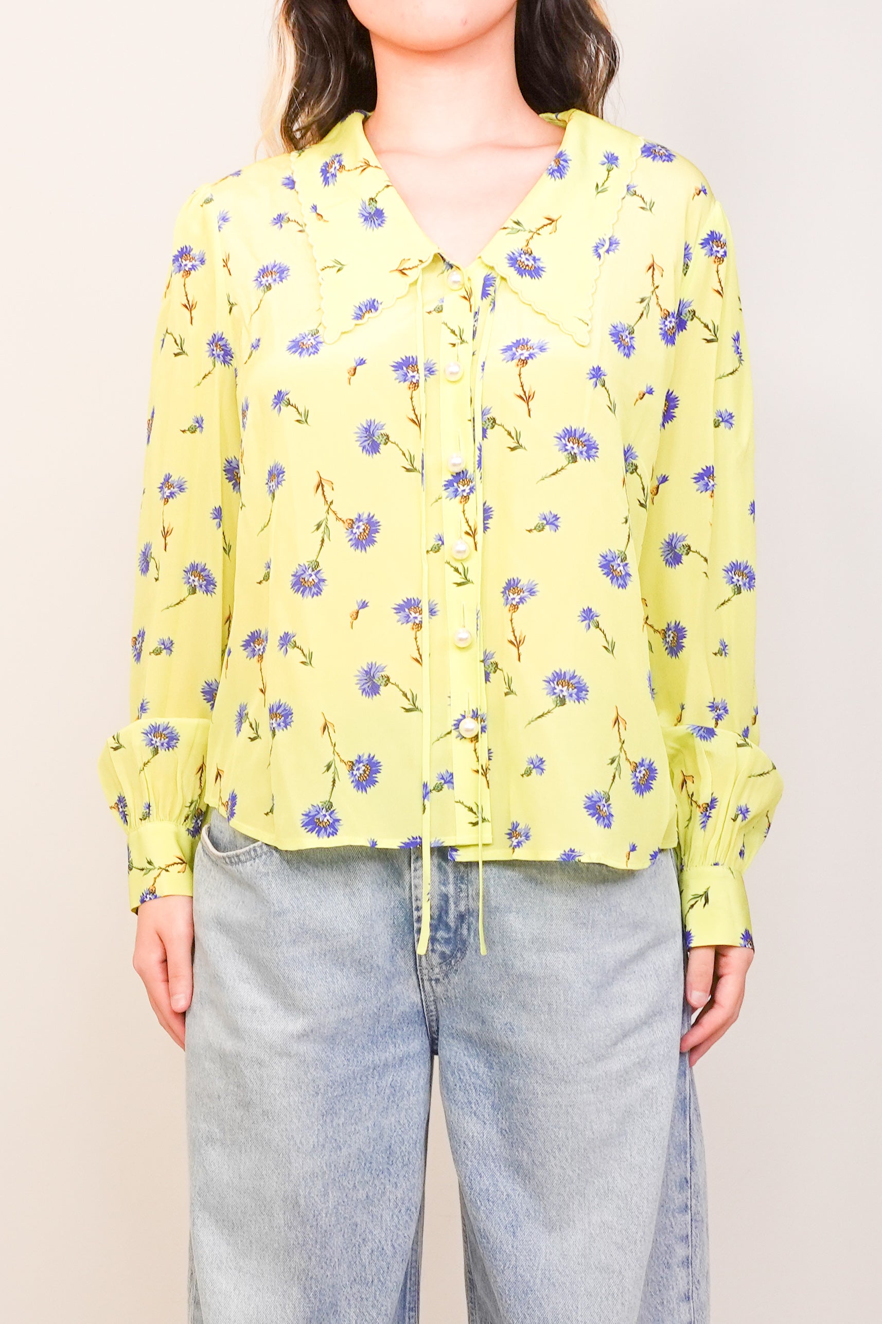 Silk Floral cotton Beecham blouse RRP £229