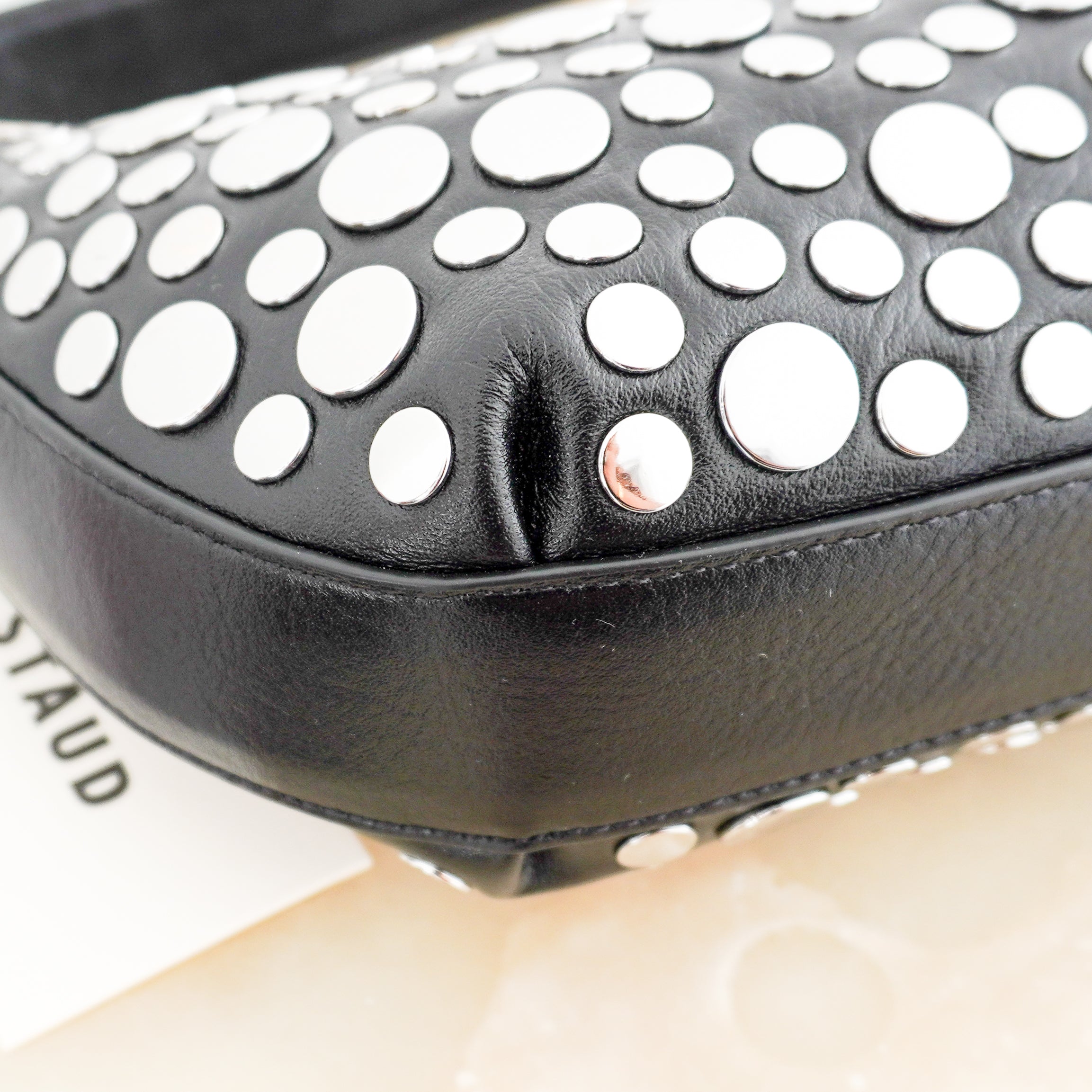 NEW STAUD Black Rivet Demy Shoulder Bag (RRP £475) | Authentic Preloved