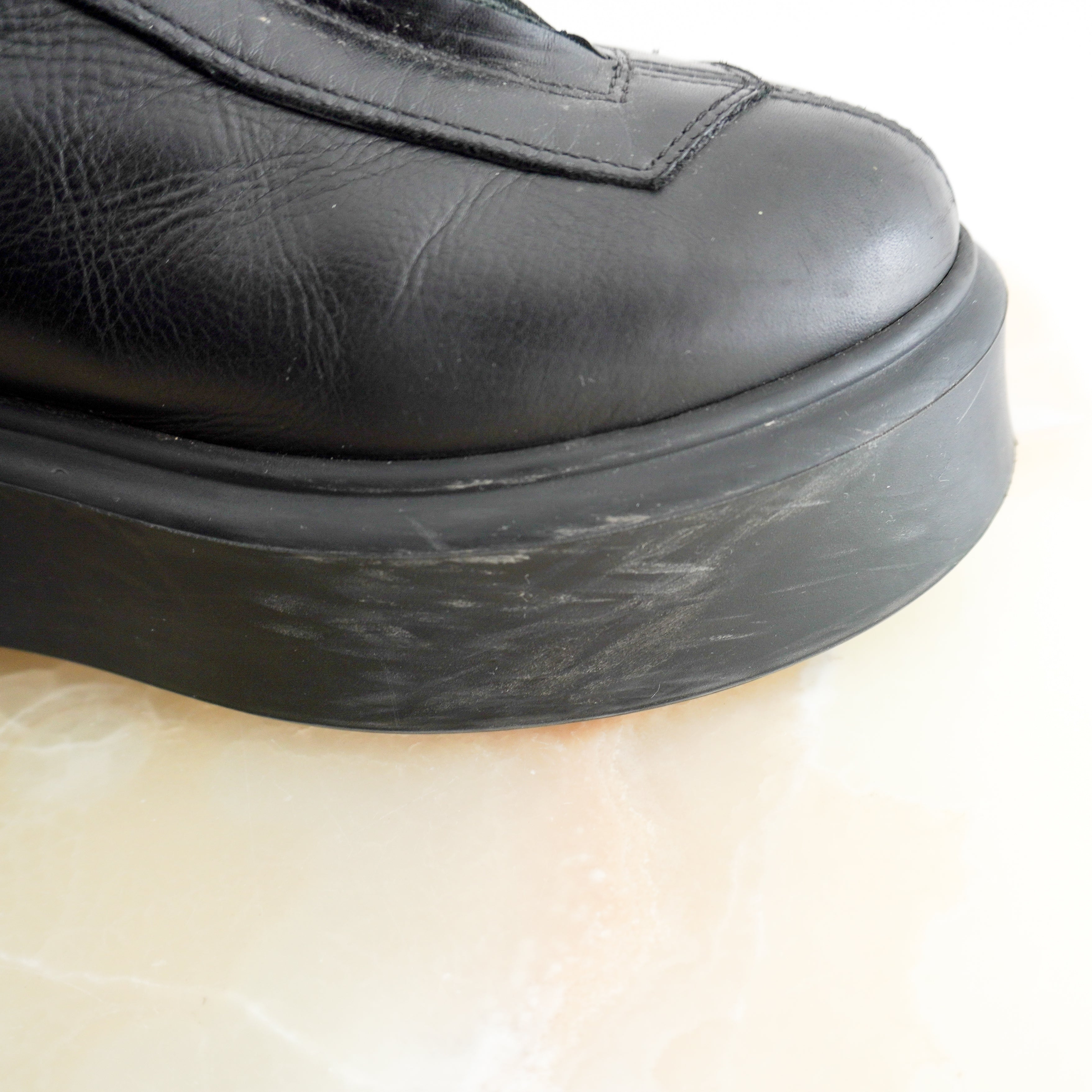 The Row Zipped Boot I Black Leather Platform Boots (RRP £1450) | Authentic Preloved