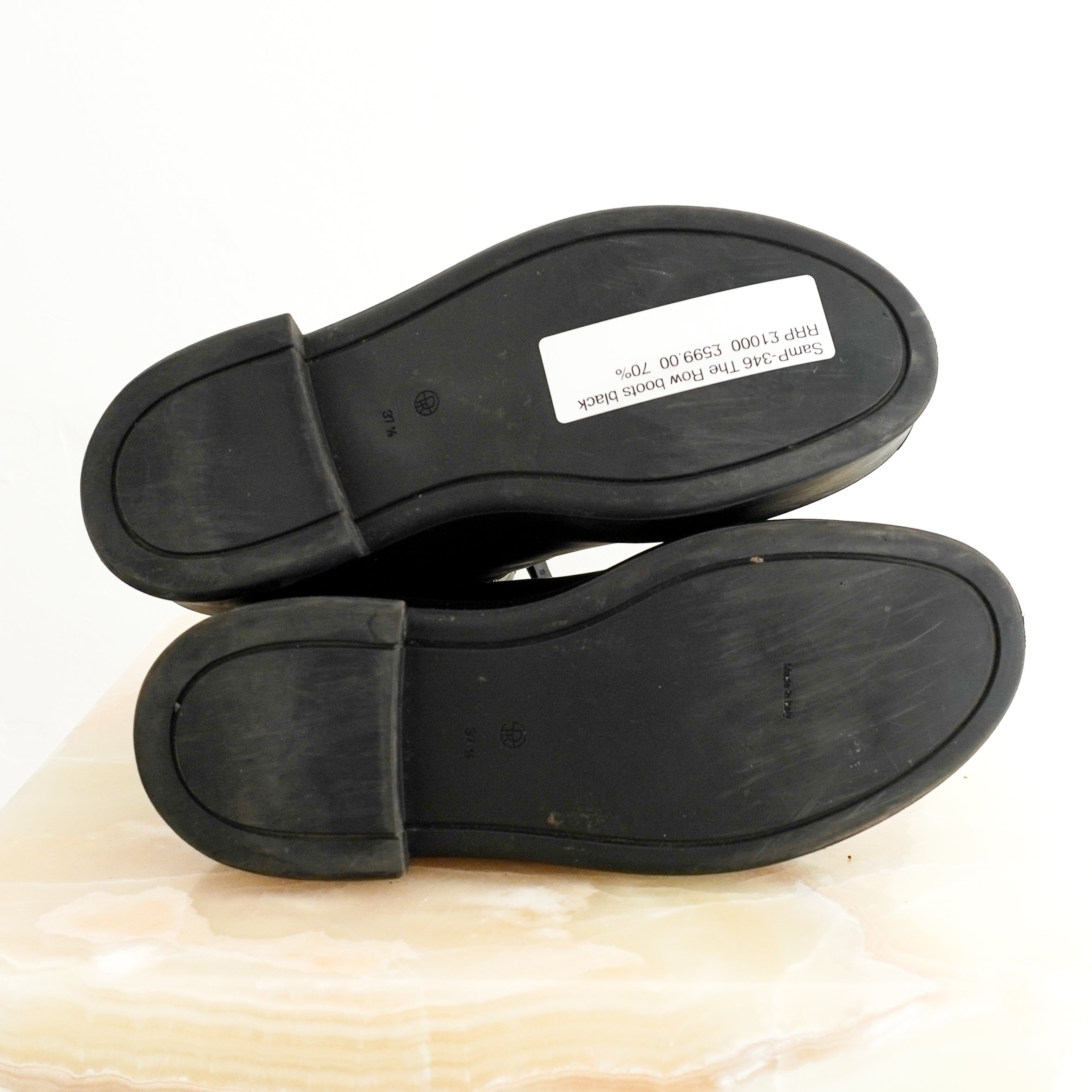 The Row Zipped Boot I Black Leather Platform Boots (RRP £1450) | Authentic Preloved