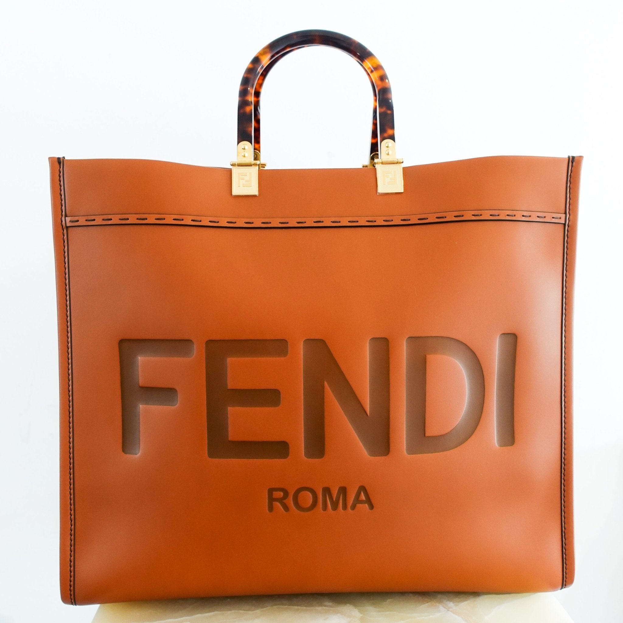 NEW Fendi Sunshine Medium Brown Tote Bag RRP £2250 | Authentic Preloved - Reloved Again