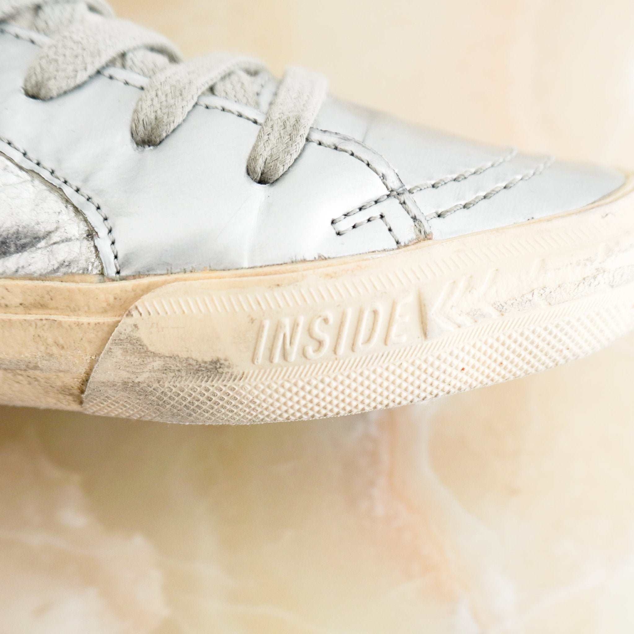 Golden Goose Silver & Red High Top Trainers (RRP £655) | Authentic Preloved - Reloved Again