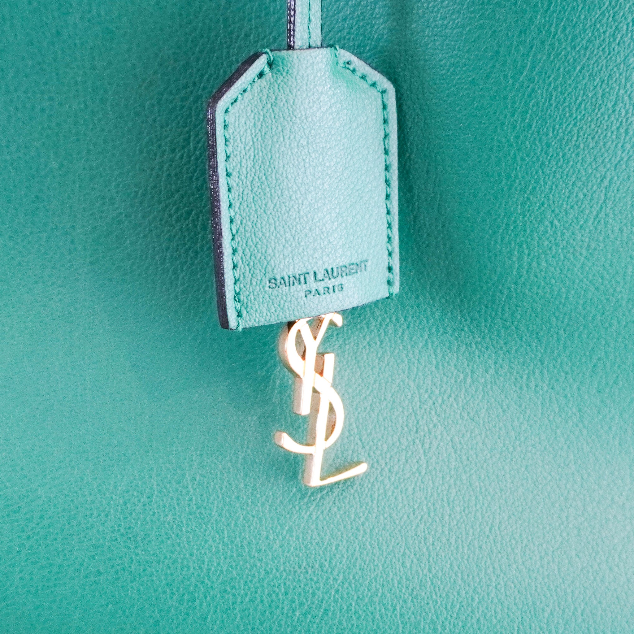 Saint Laurent East West Green shopping tote bag RRP £1115 | Authentic Preloved [final sale] - Reloved Again