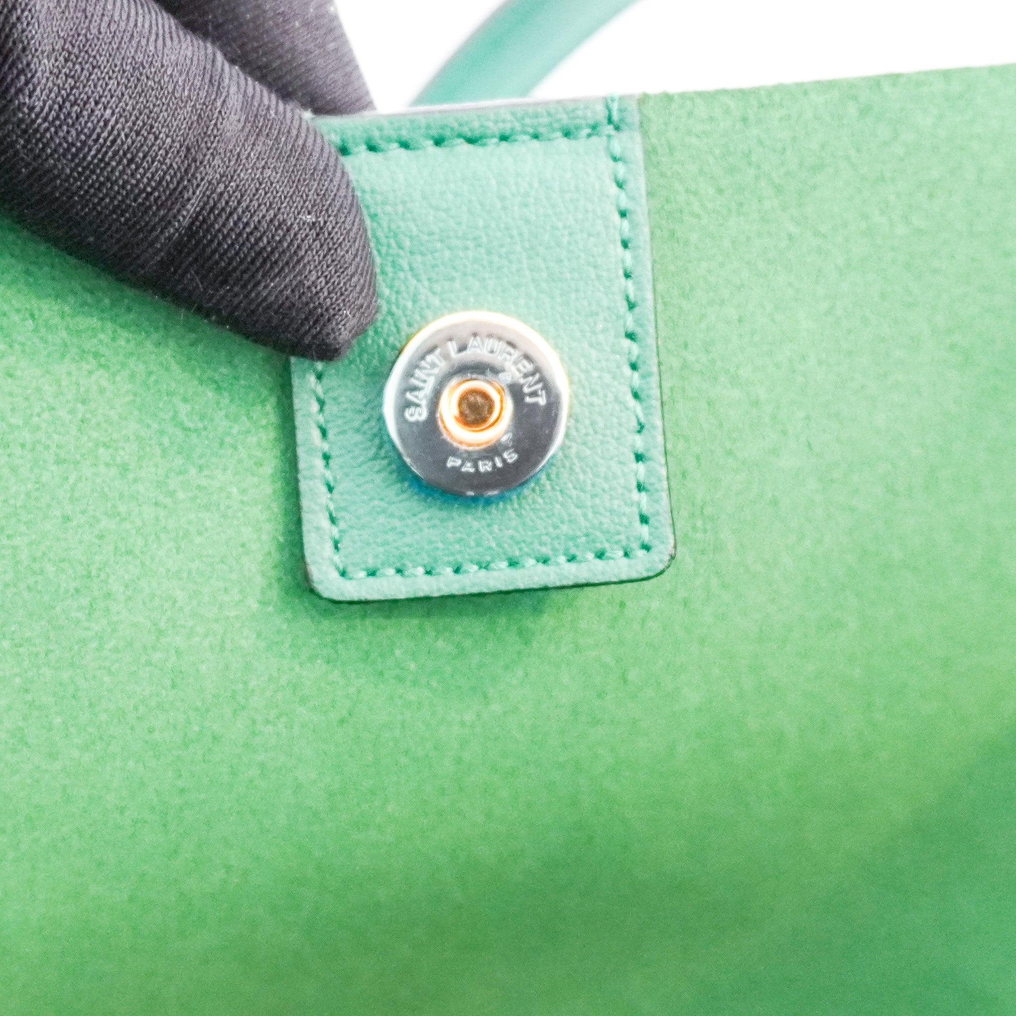 Saint Laurent East West Green shopping tote bag RRP £1115 | Authentic Preloved [final sale] - Reloved Again