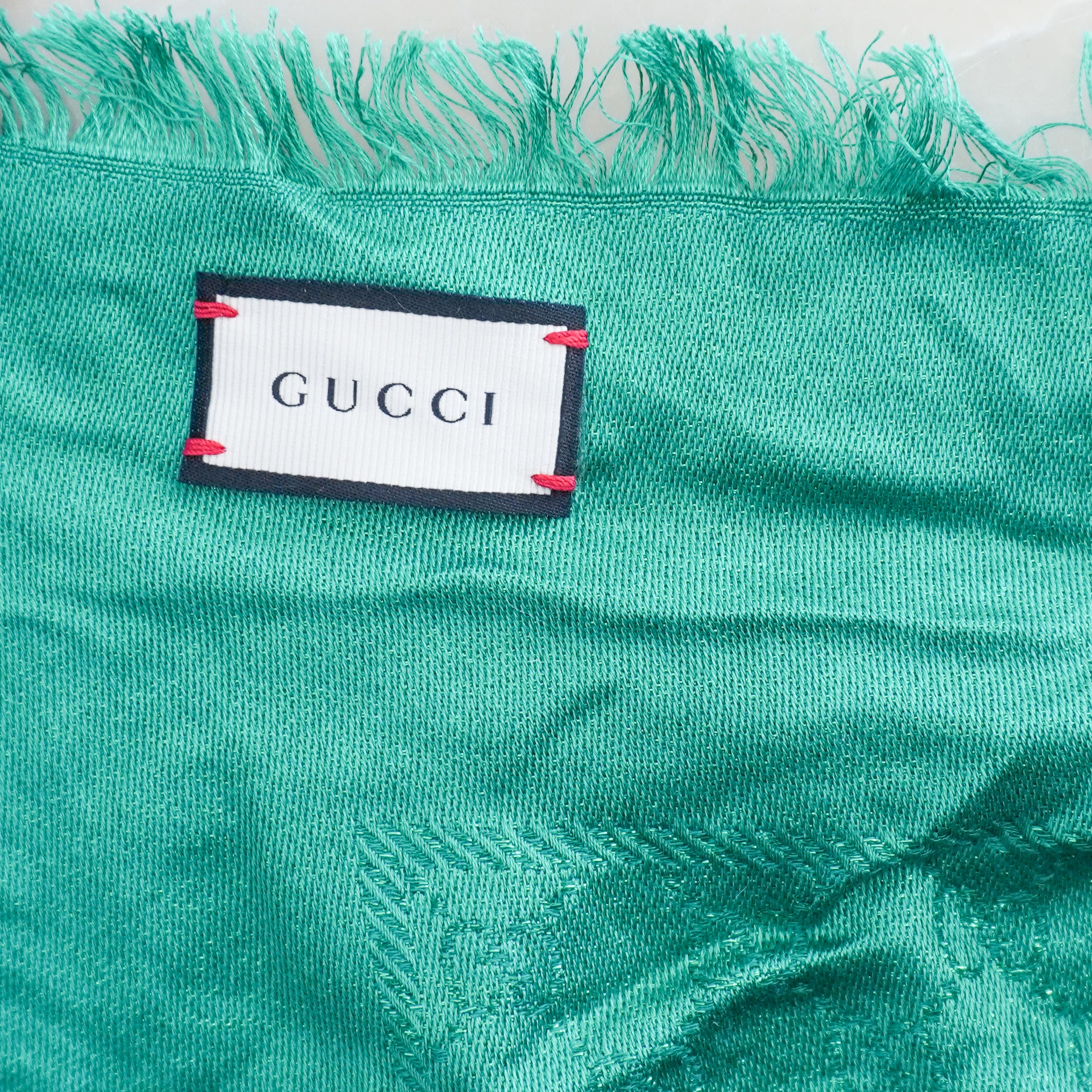 Gucci GG Monogram Green Wool Shawl (RRP £550) | Authentic Preloved FINAL SALE