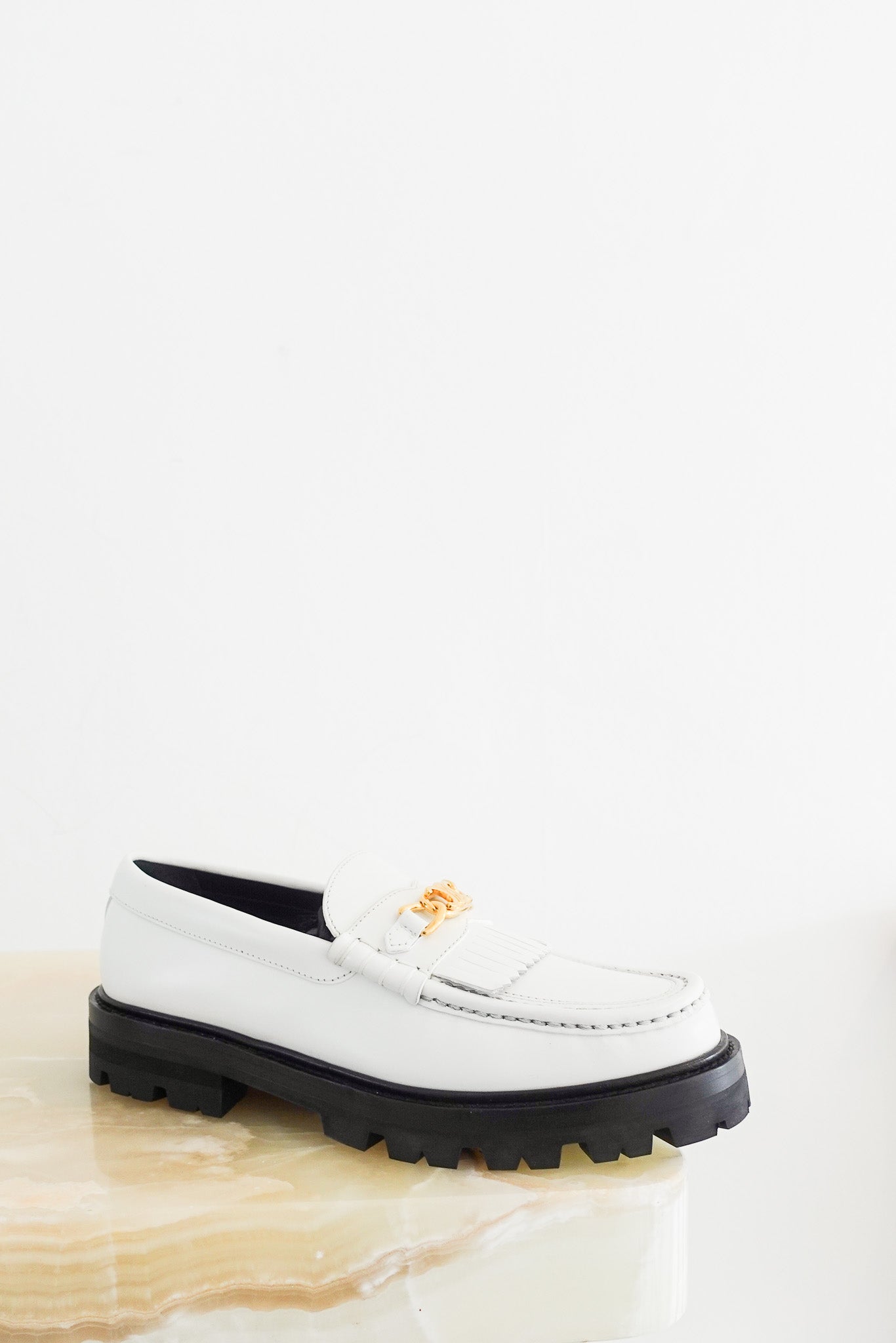 NEW CELINE White Penny Loafers RRP £850 | AUthentic Preloved