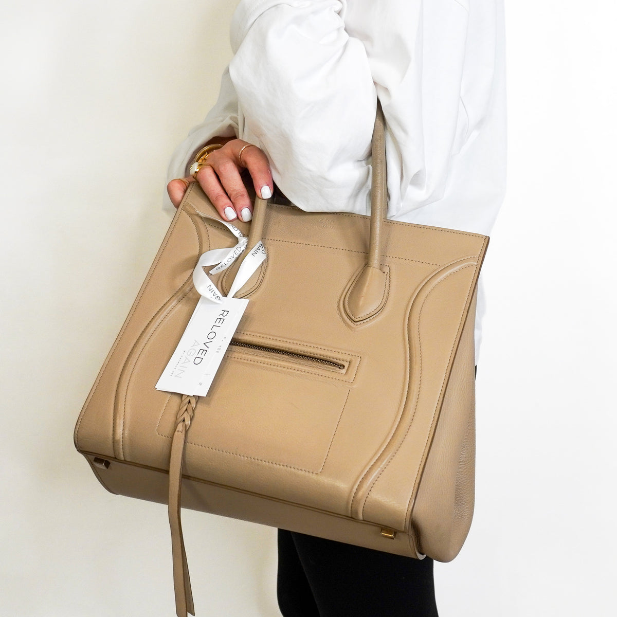 Céline Medium Phantom Luggage Tote in Taupe Leather (RRP £2400) | Authentic Preloved