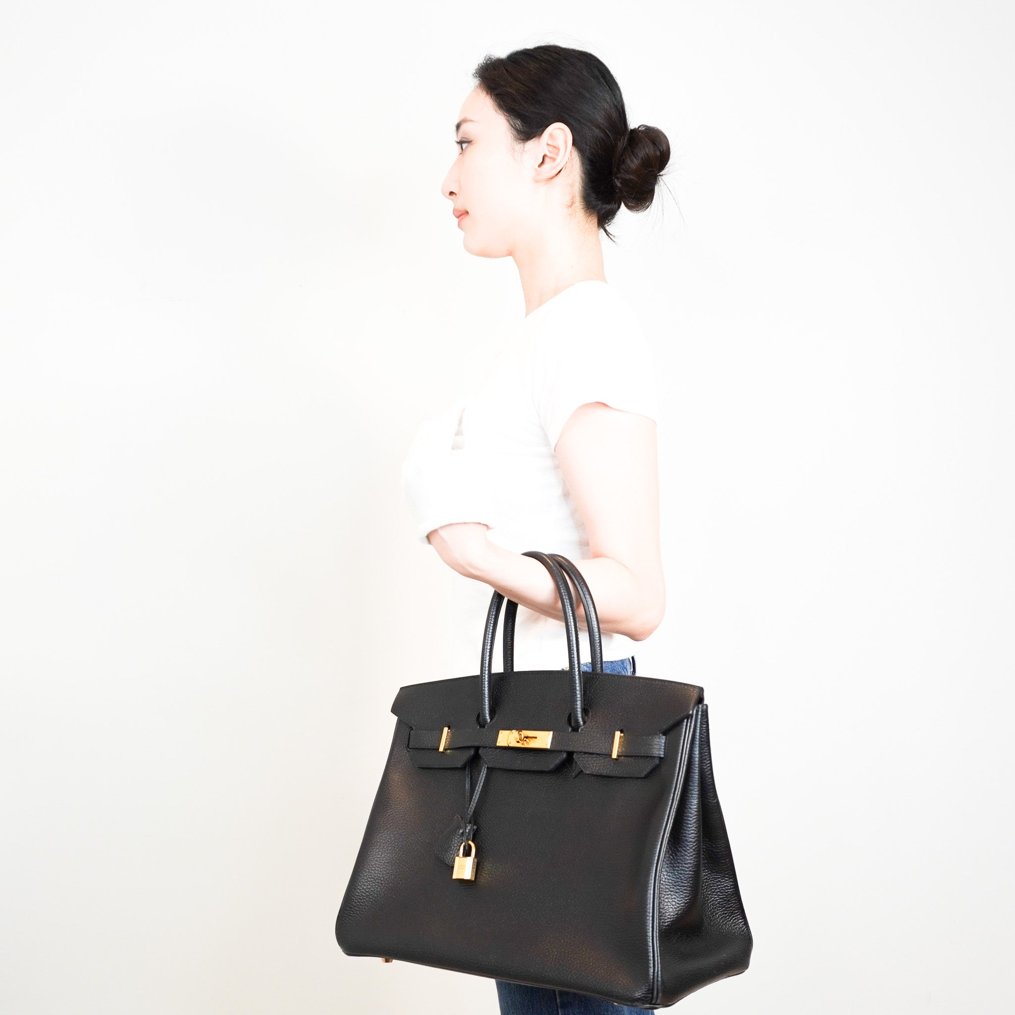 Hérmes Birkin 35 En Cuir Ardennes Noir Retourne with Gold Hardware | Authentic Preloved - Reloved Again