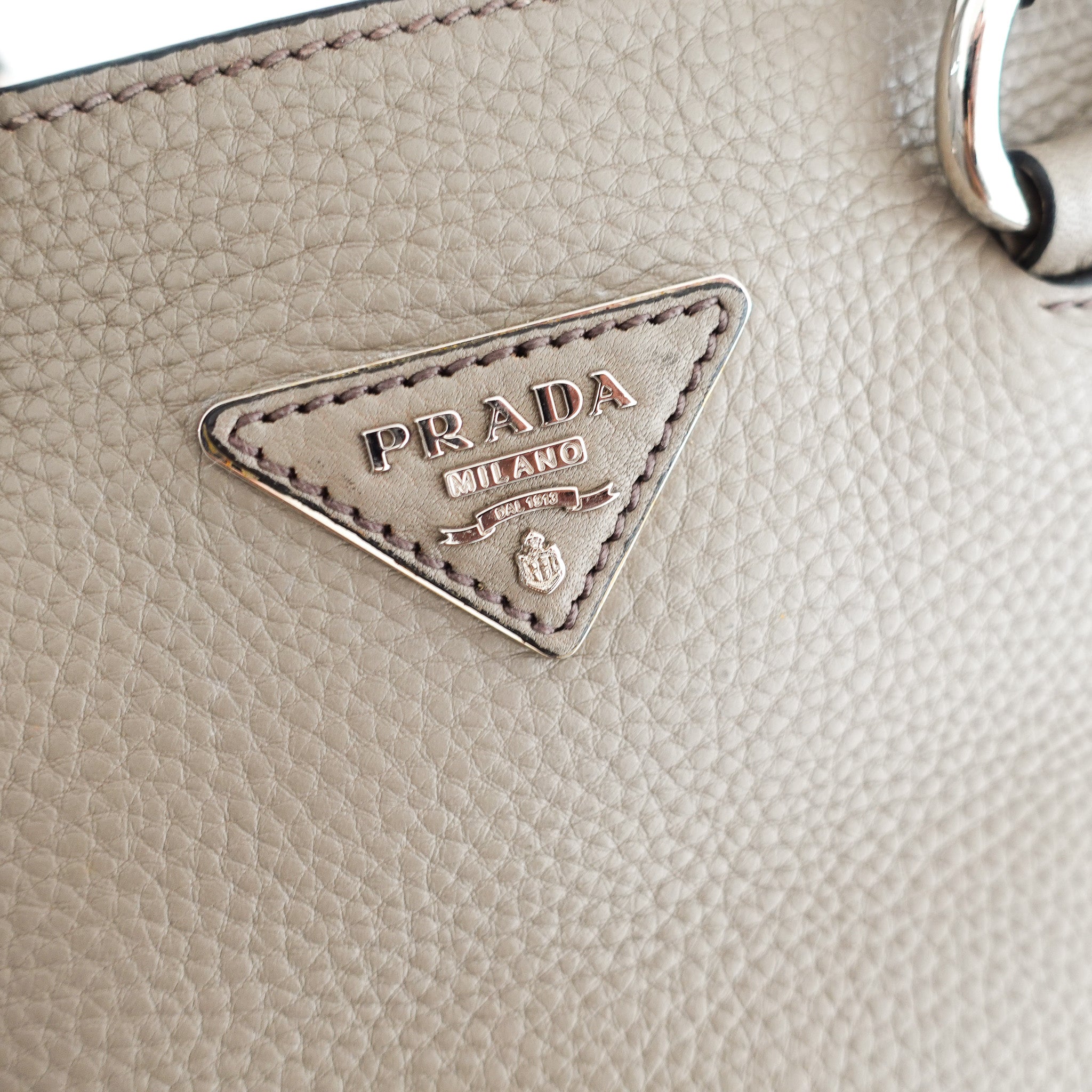 Prada Vitello Daino Taupe Tote Bag | Authentic Preloved - Reloved Again
