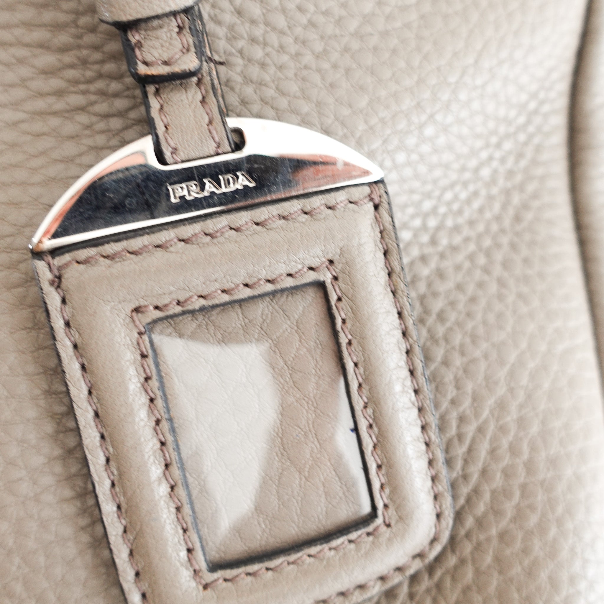 Prada Vitello Daino Taupe Tote Bag | Authentic Preloved - Reloved Again