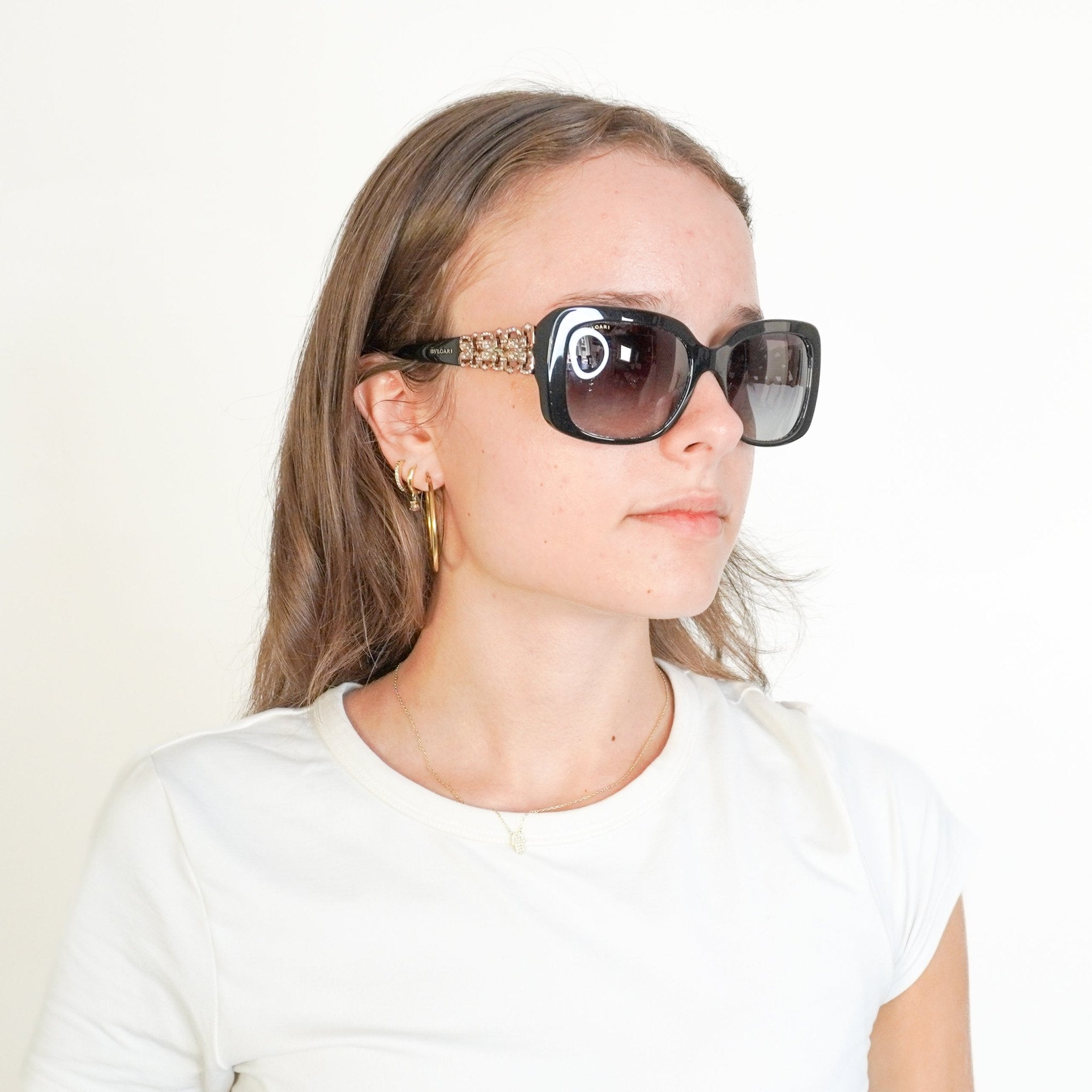 Bvlgari Black Giardini Italiani Embellished Sunglasses BV8167B (RRP £331) | Authentic Preloved FINAL SALE