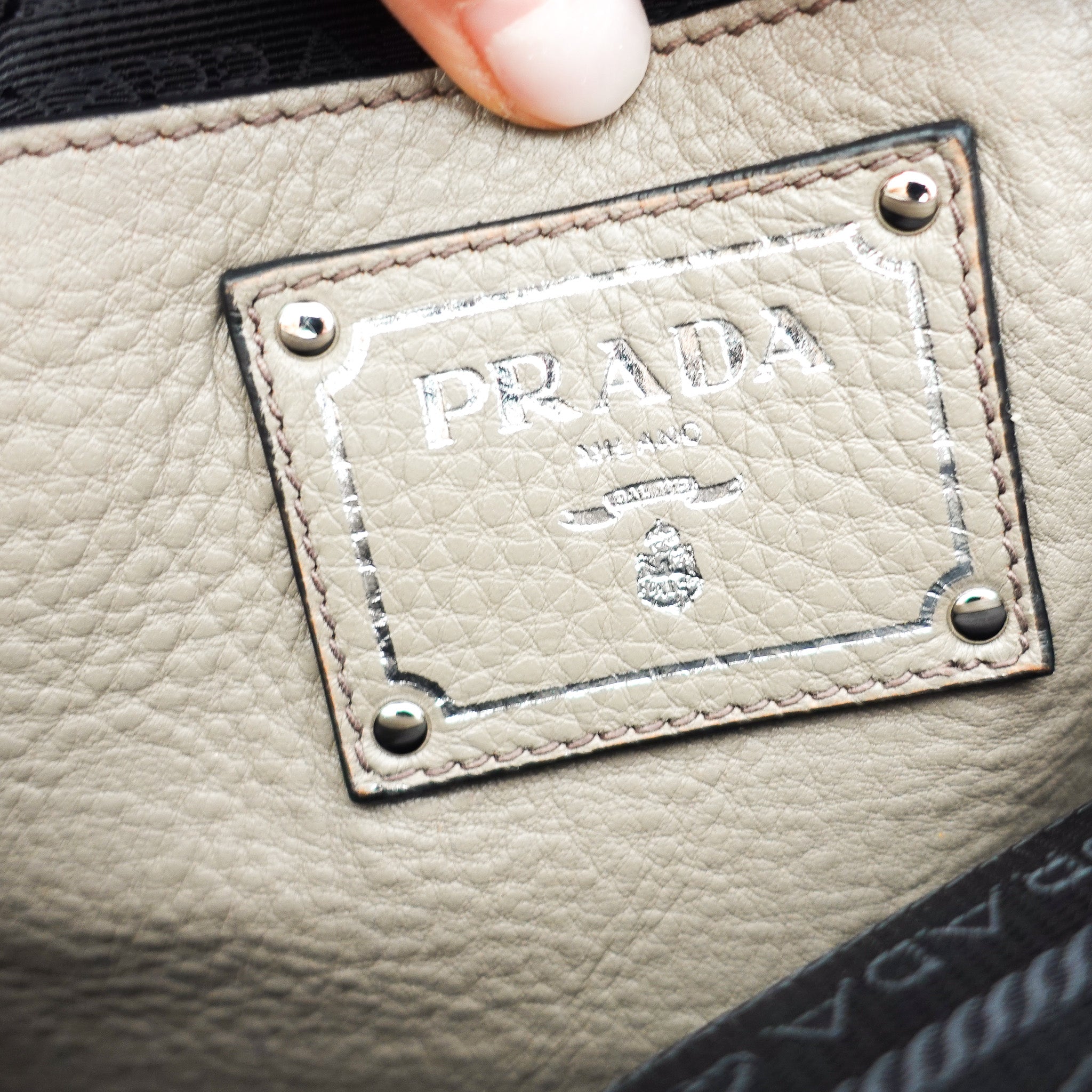 Prada Vitello Daino Taupe Tote Bag | Authentic Preloved - Reloved Again
