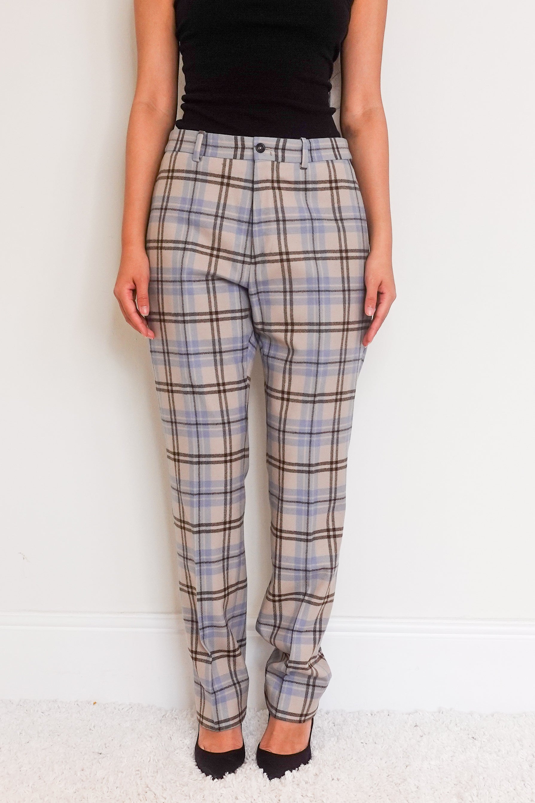 Plaid wool trousers RRP £320