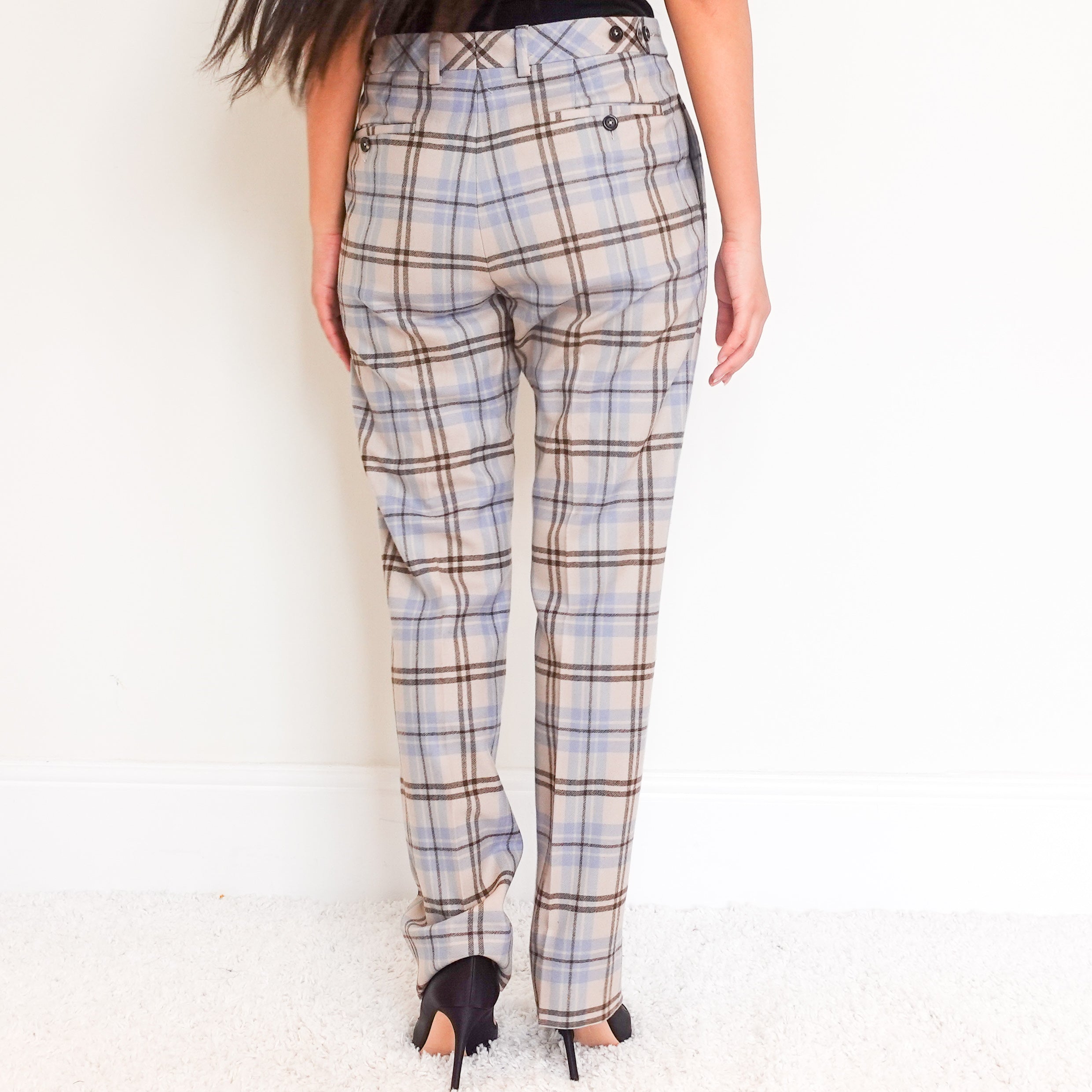 Plaid wool trousers RRP £320