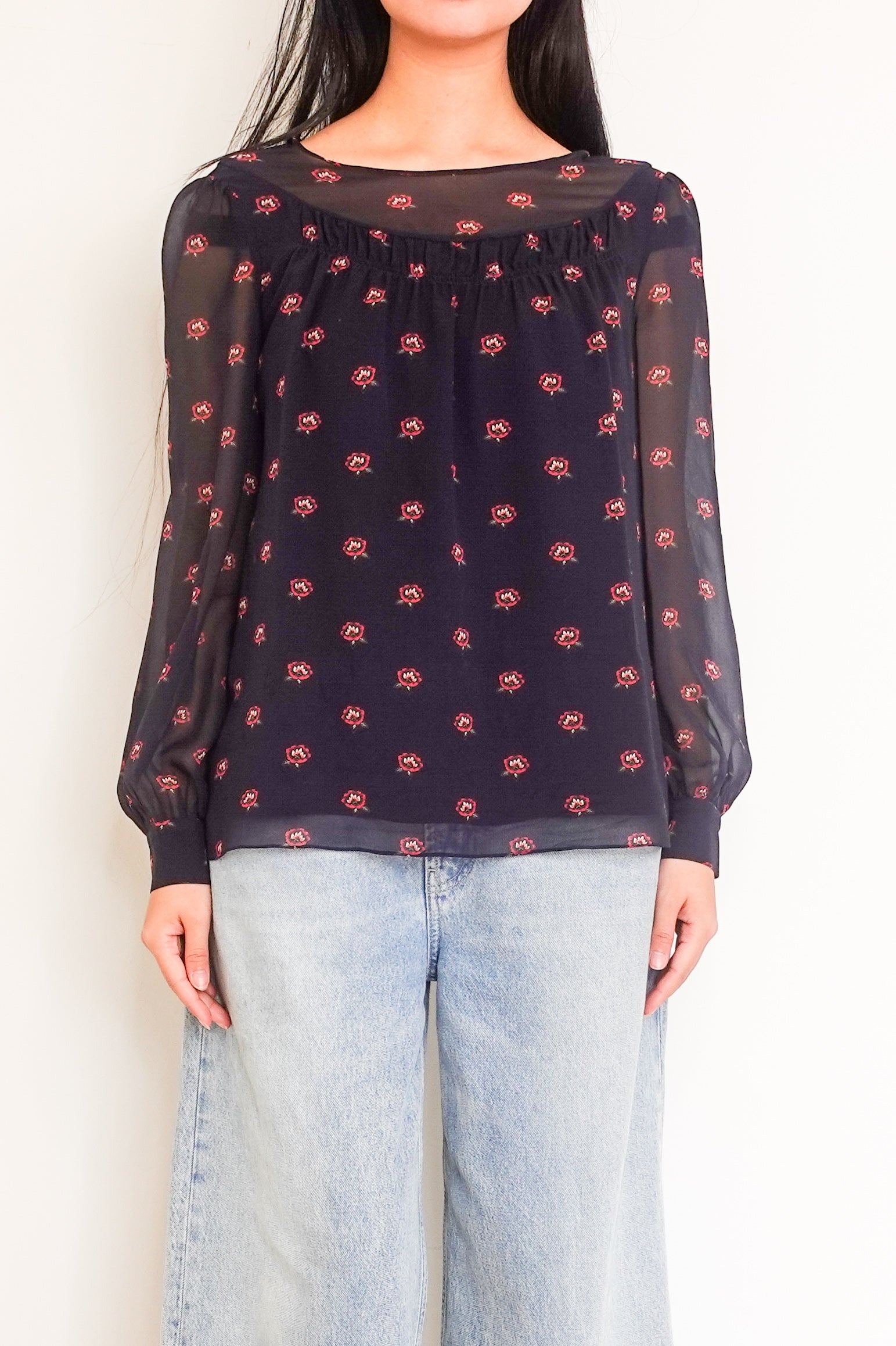 New floral print silk blouse RRP £125