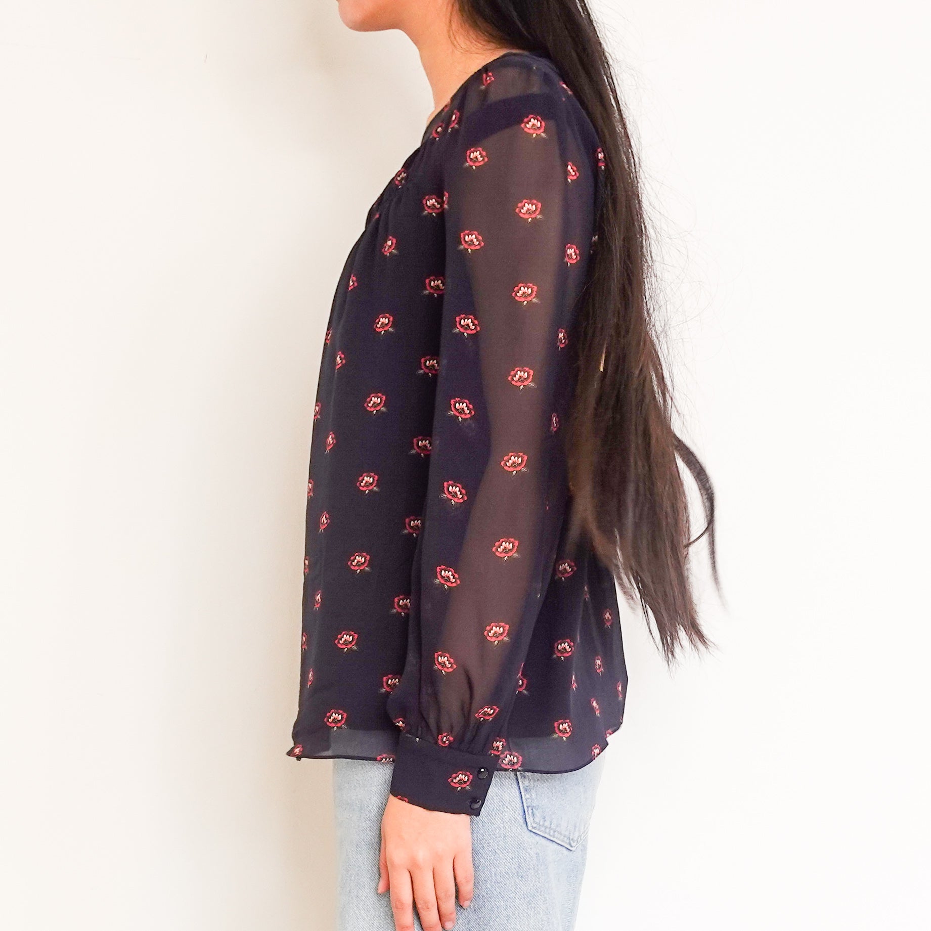 New floral print silk blouse RRP £125