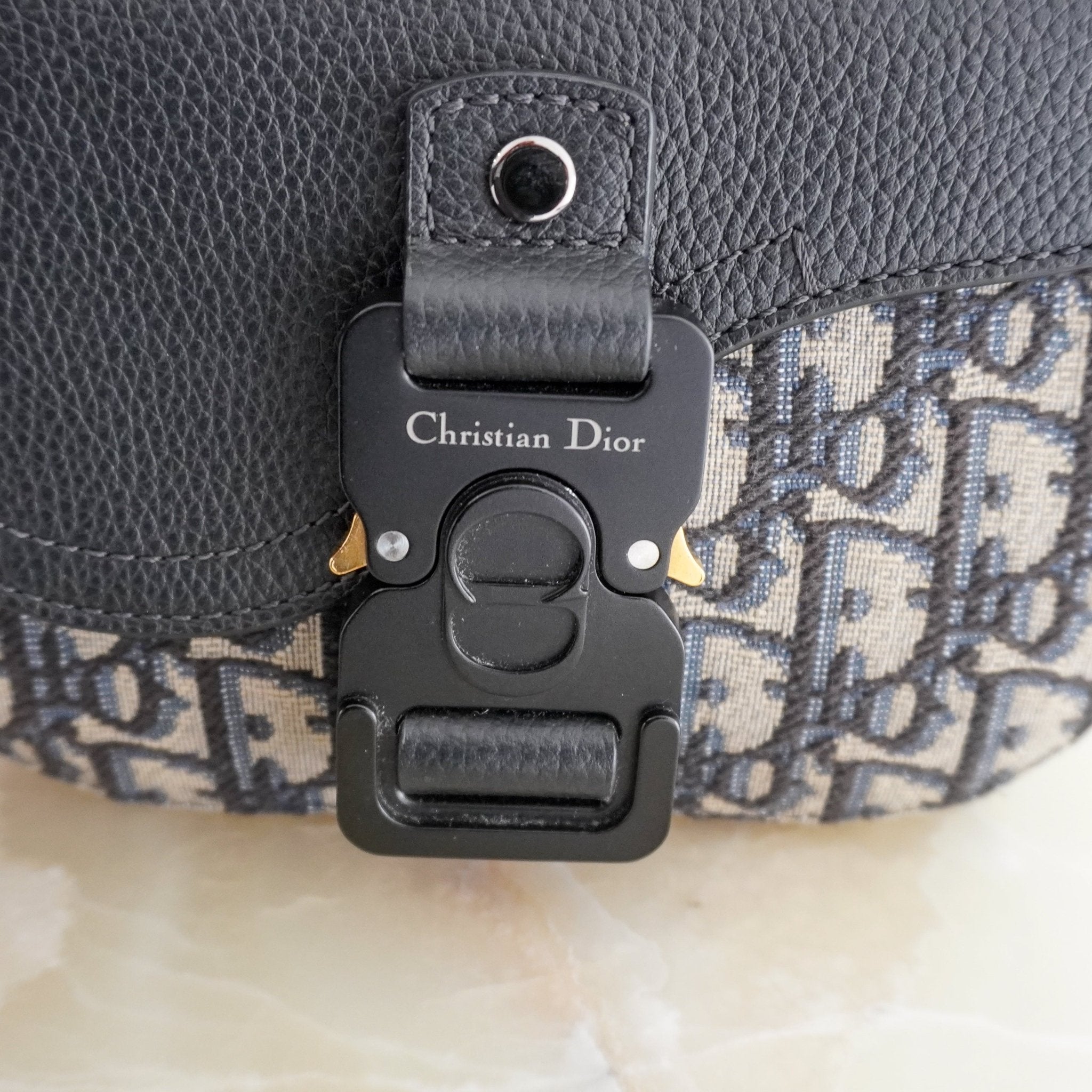 Dior Mini Saddle Messenger Bag with Flap in Beige and Black (RRP £1900) | Authentic Preloved - Reloved Again
