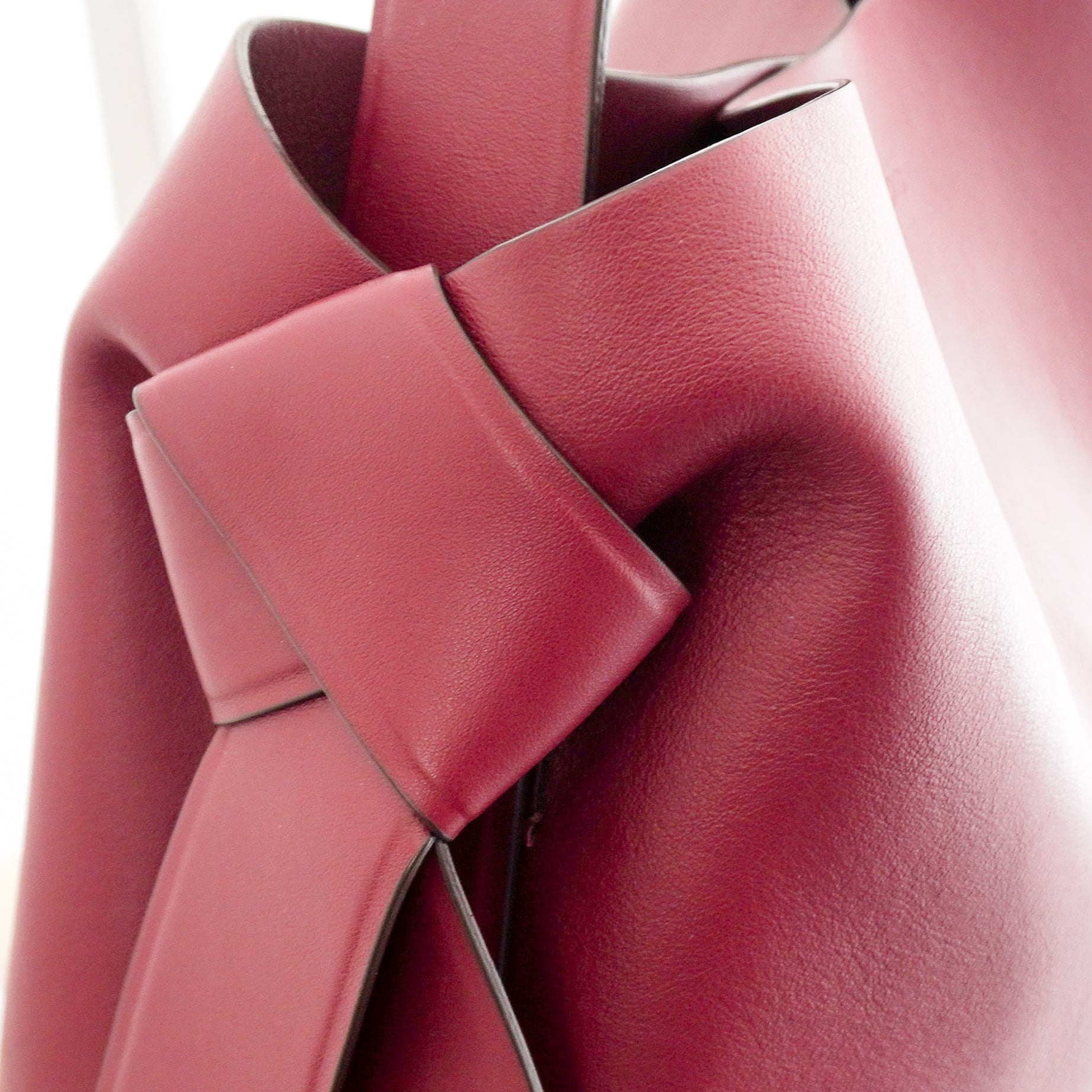 Acne Studios Medium Musubi Leather Tote Bag in Burgundy (RRP £1400) | Authentic Preloved